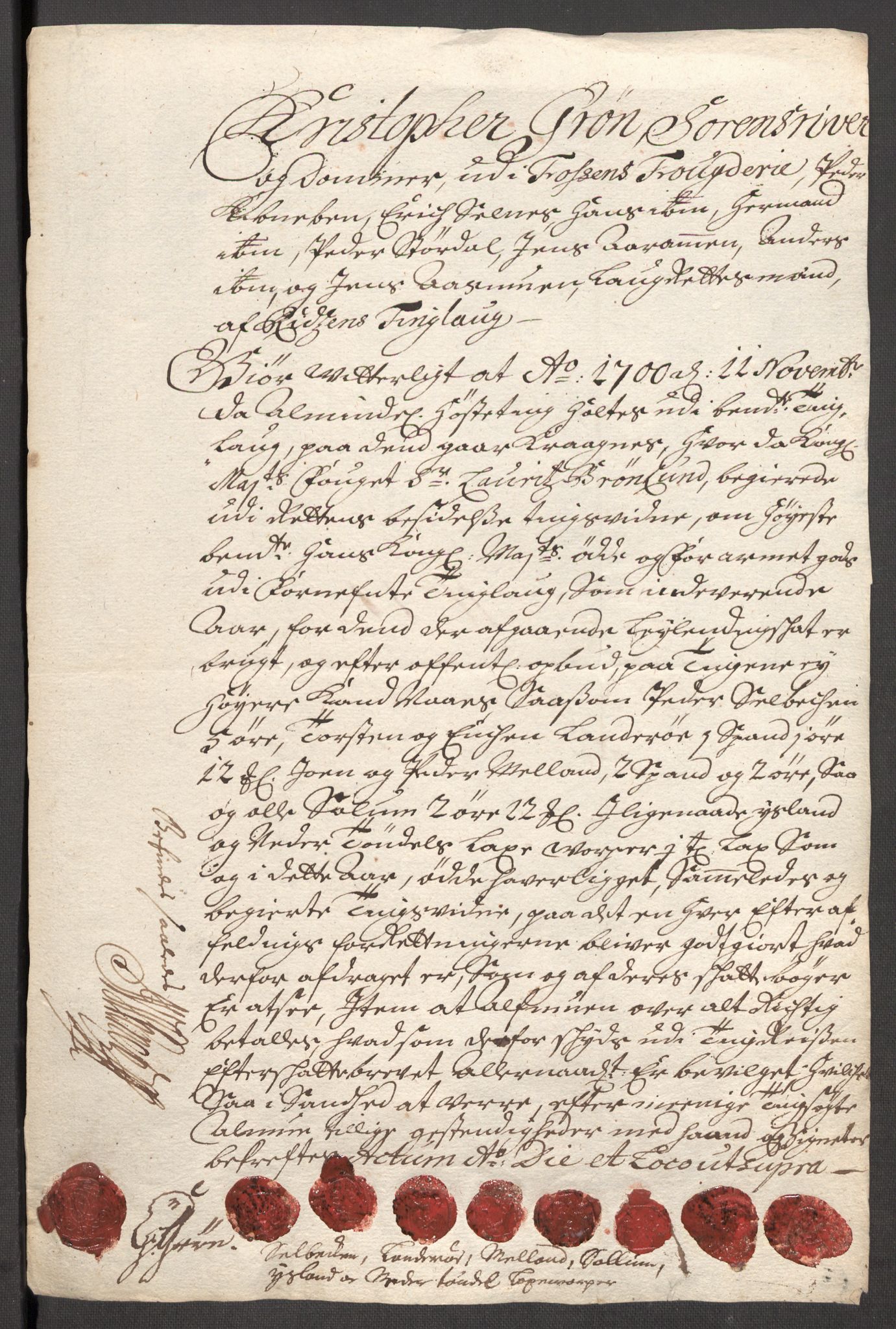 Rentekammeret inntil 1814, Reviderte regnskaper, Fogderegnskap, RA/EA-4092/R57/L3854: Fogderegnskap Fosen, 1700-1701, p. 155
