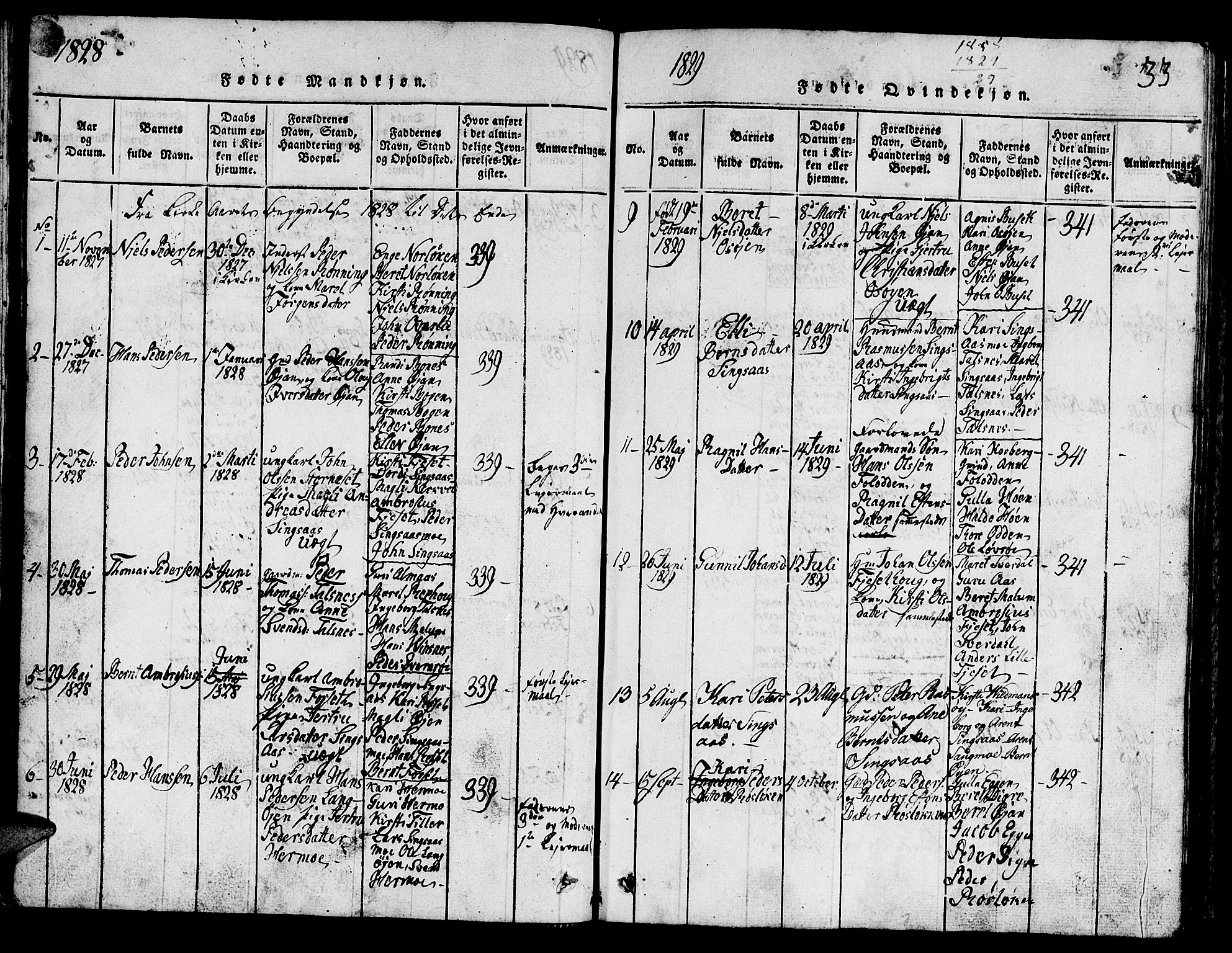 Ministerialprotokoller, klokkerbøker og fødselsregistre - Sør-Trøndelag, SAT/A-1456/688/L1026: Parish register (copy) no. 688C01, 1817-1860, p. 33
