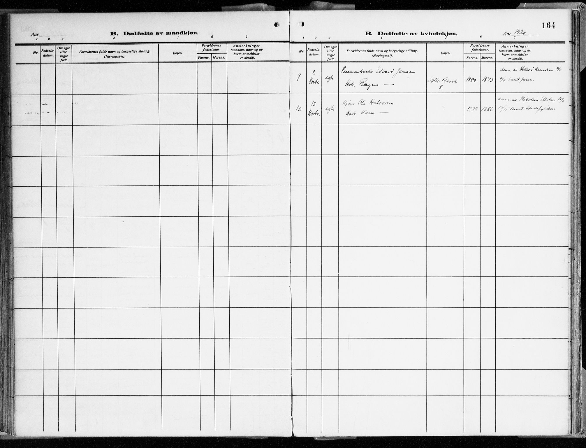 Årstad Sokneprestembete, AV/SAB-A-79301/H/Haa/L0003: Parish register (official) no. A 3, 1914-1919, p. 164