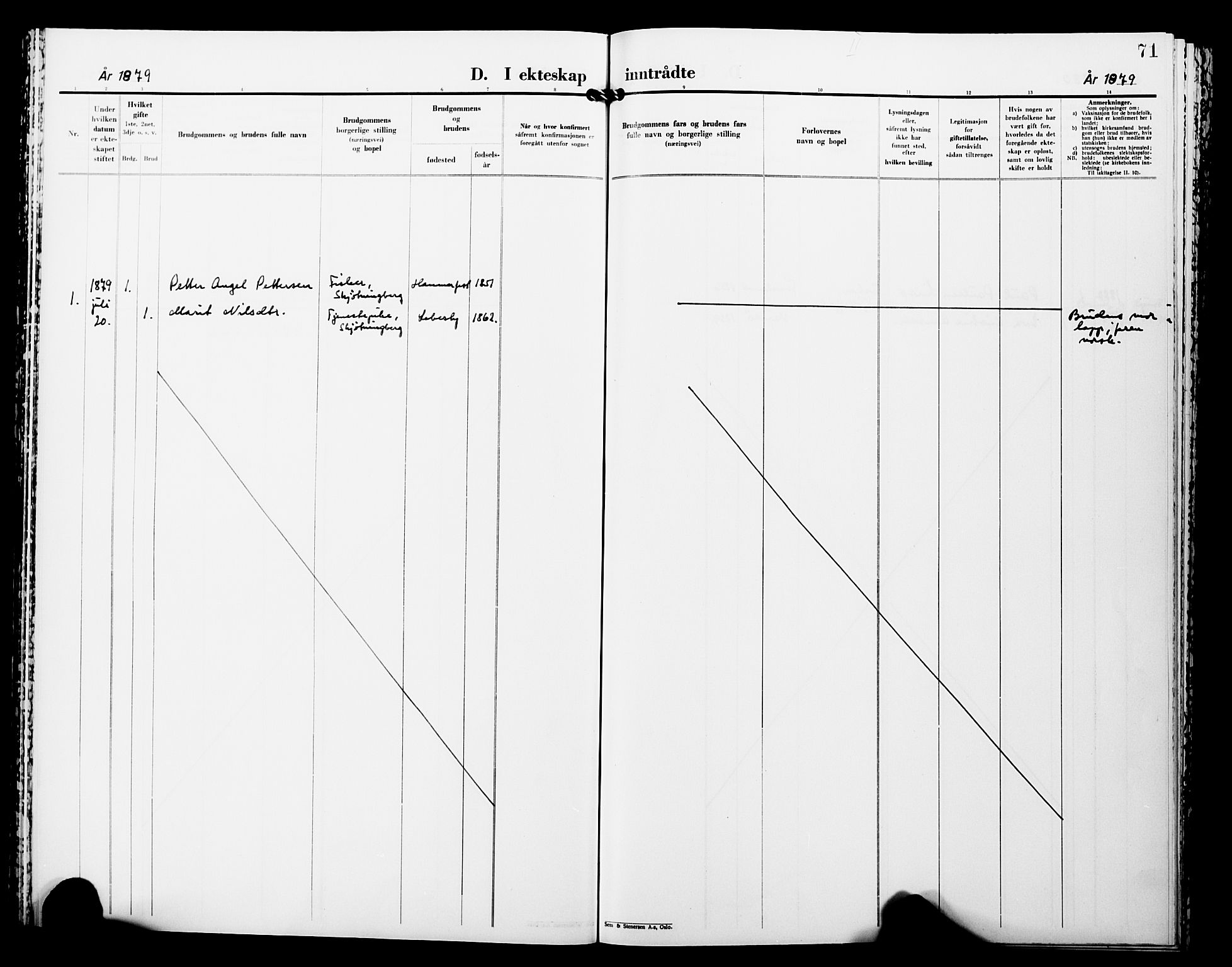 Lebesby sokneprestkontor, SATØ/S-1353/H/Ha/L0005kirke: Parish register (official) no. 5, 1870-1902, p. 71