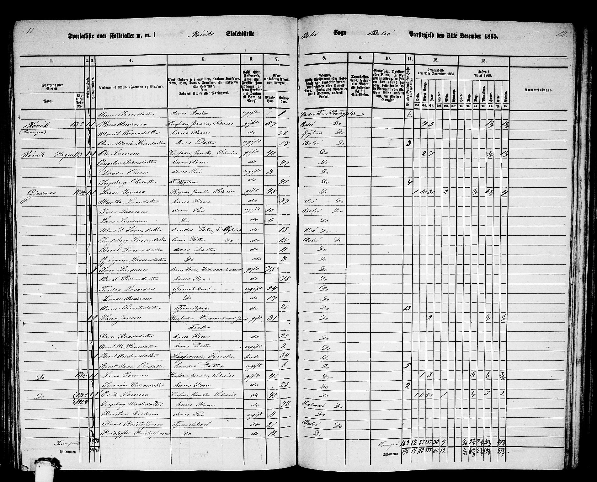 RA, 1865 census for Bolsøy, 1865, p. 64