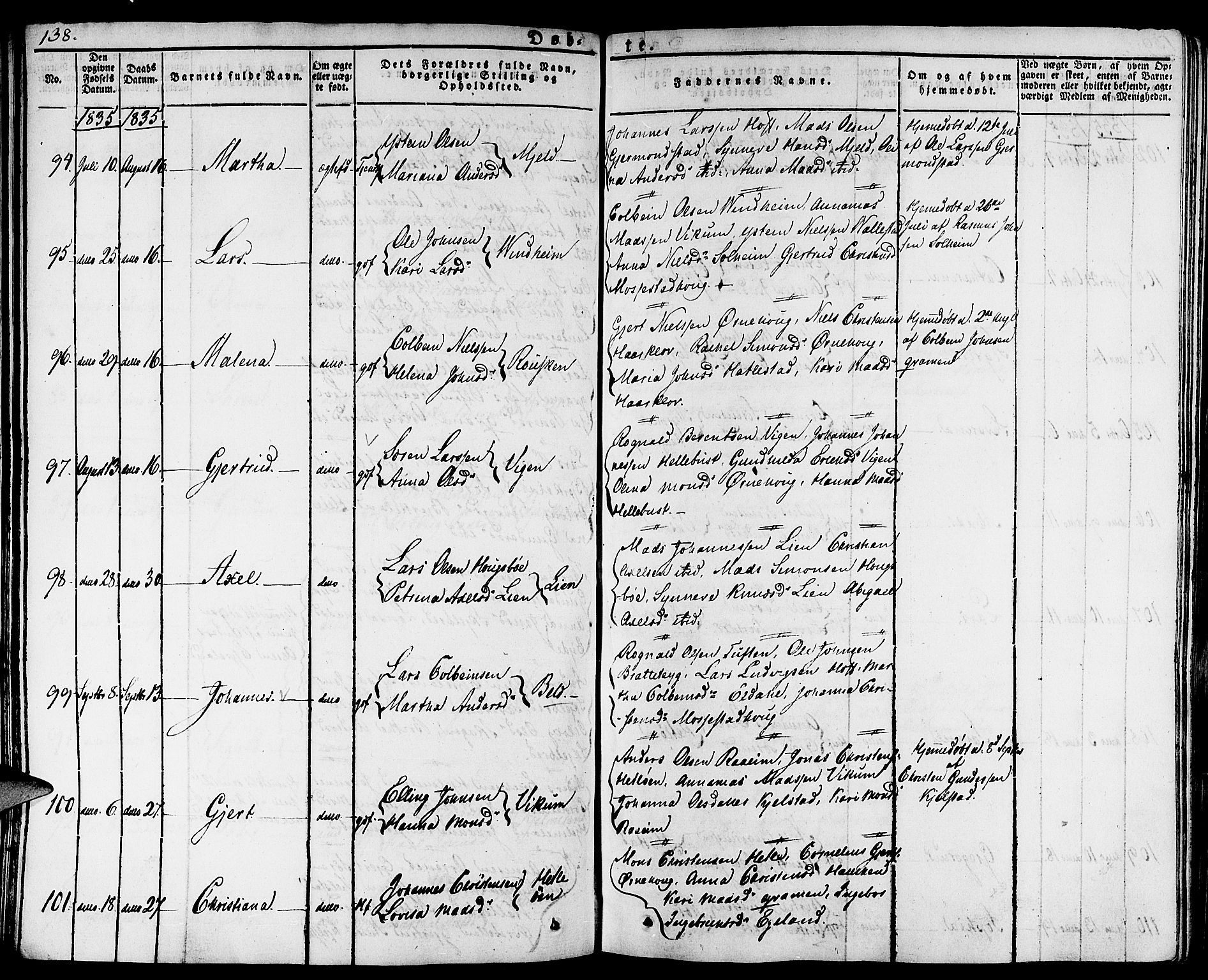 Gaular sokneprestembete, SAB/A-80001/H/Haa: Parish register (official) no. A 3, 1821-1840, p. 138