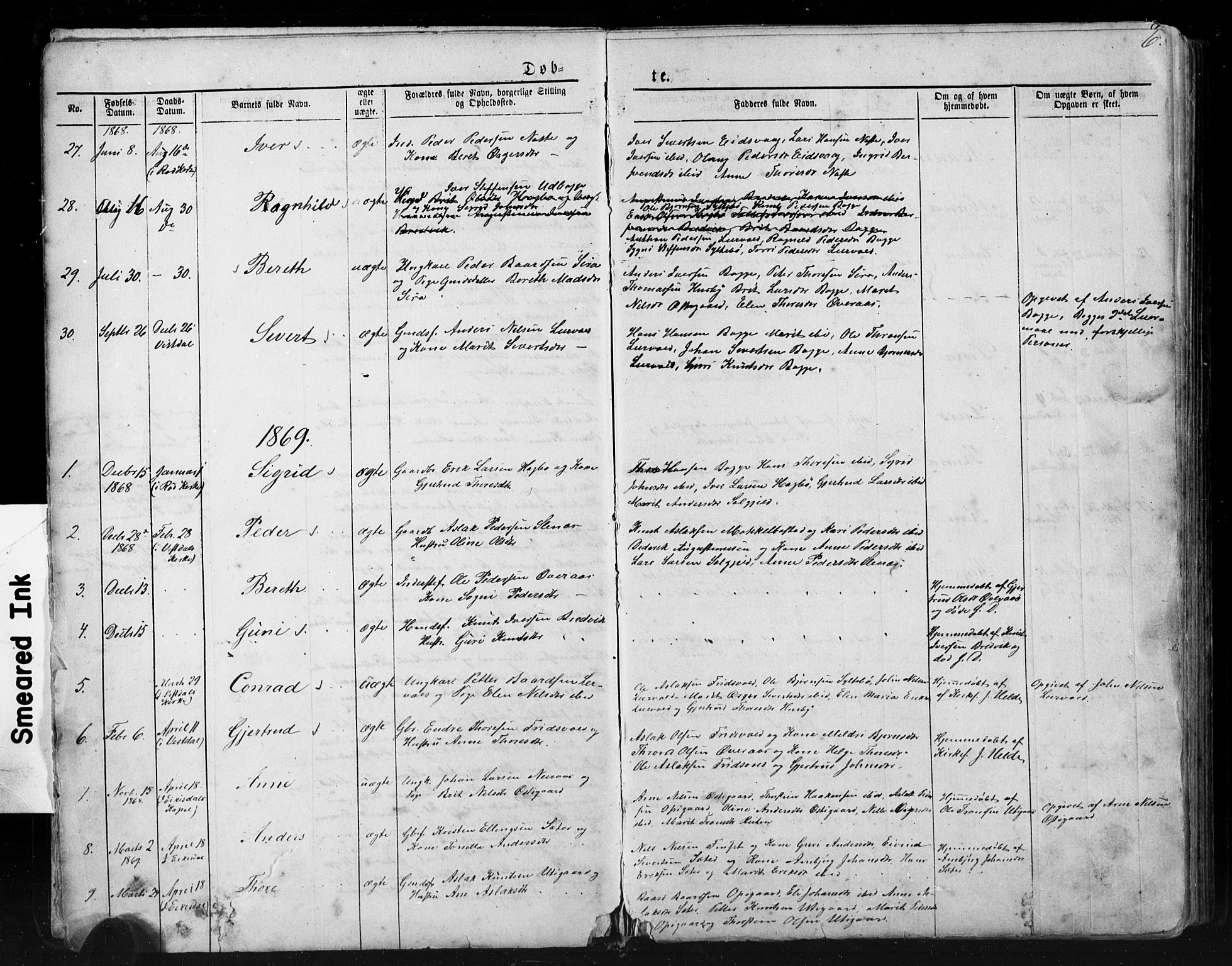 Ministerialprotokoller, klokkerbøker og fødselsregistre - Møre og Romsdal, SAT/A-1454/552/L0638: Parish register (copy) no. 552C01, 1867-1902, p. 6