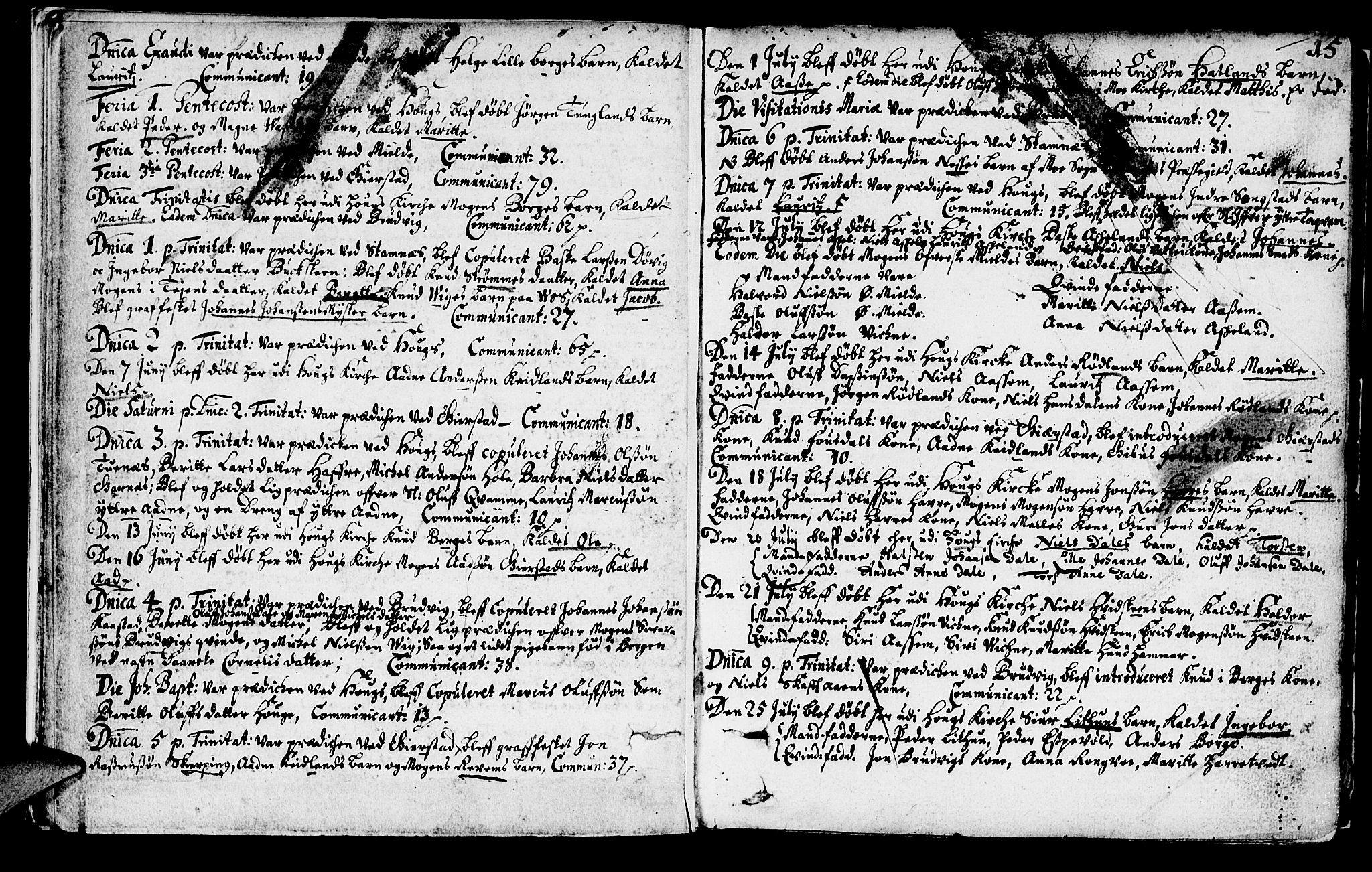Haus sokneprestembete, AV/SAB-A-75601/H/Haa: Parish register (official) no. A 1, 1691-1712, p. 15