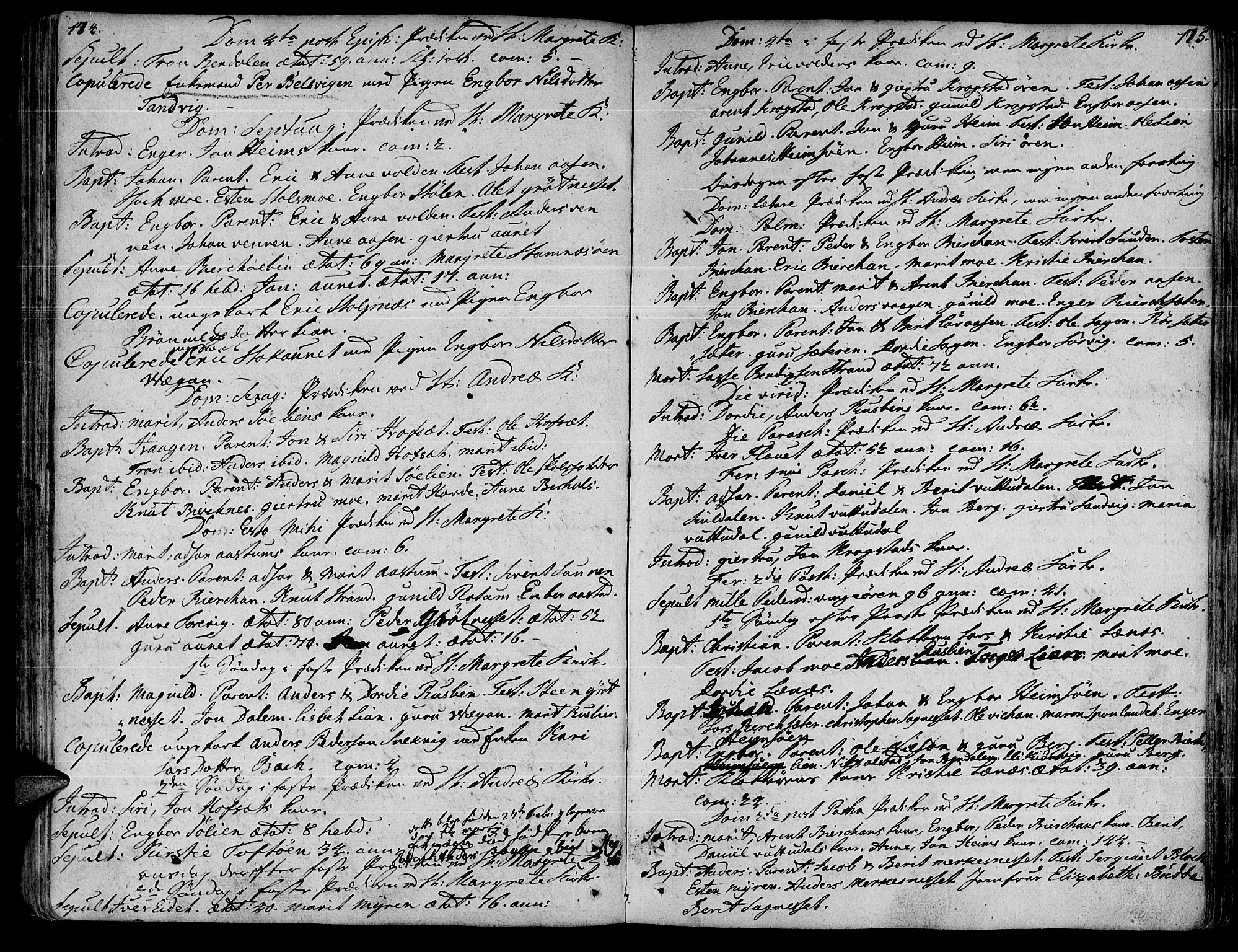 Ministerialprotokoller, klokkerbøker og fødselsregistre - Sør-Trøndelag, SAT/A-1456/630/L0489: Parish register (official) no. 630A02, 1757-1794, p. 174-175