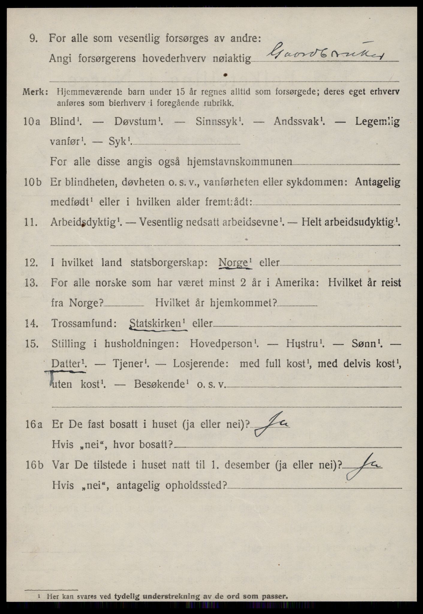 SAT, 1920 census for Voll, 1920, p. 332