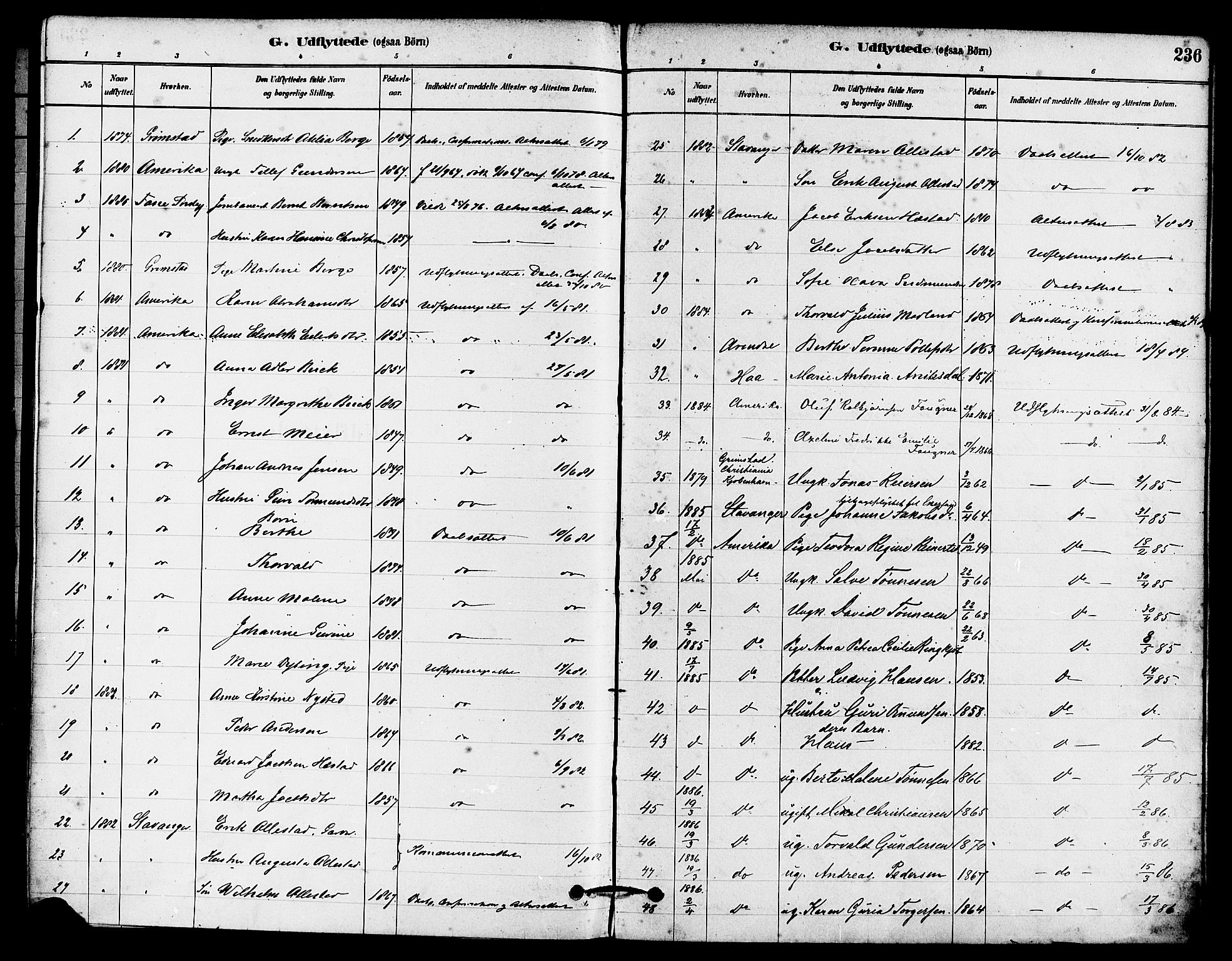 Eigersund sokneprestkontor, SAST/A-101807/S08/L0015: Parish register (official) no. A 15, 1879-1892, p. 236