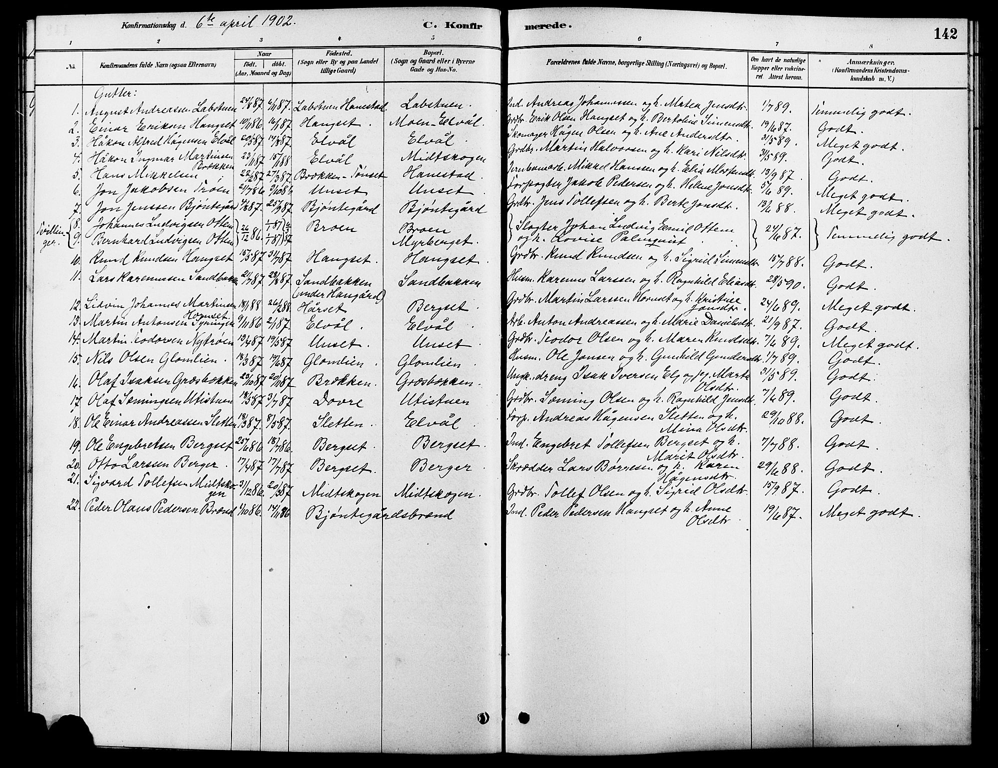 Rendalen prestekontor, SAH/PREST-054/H/Ha/Hab/L0003: Parish register (copy) no. 3, 1879-1904, p. 142