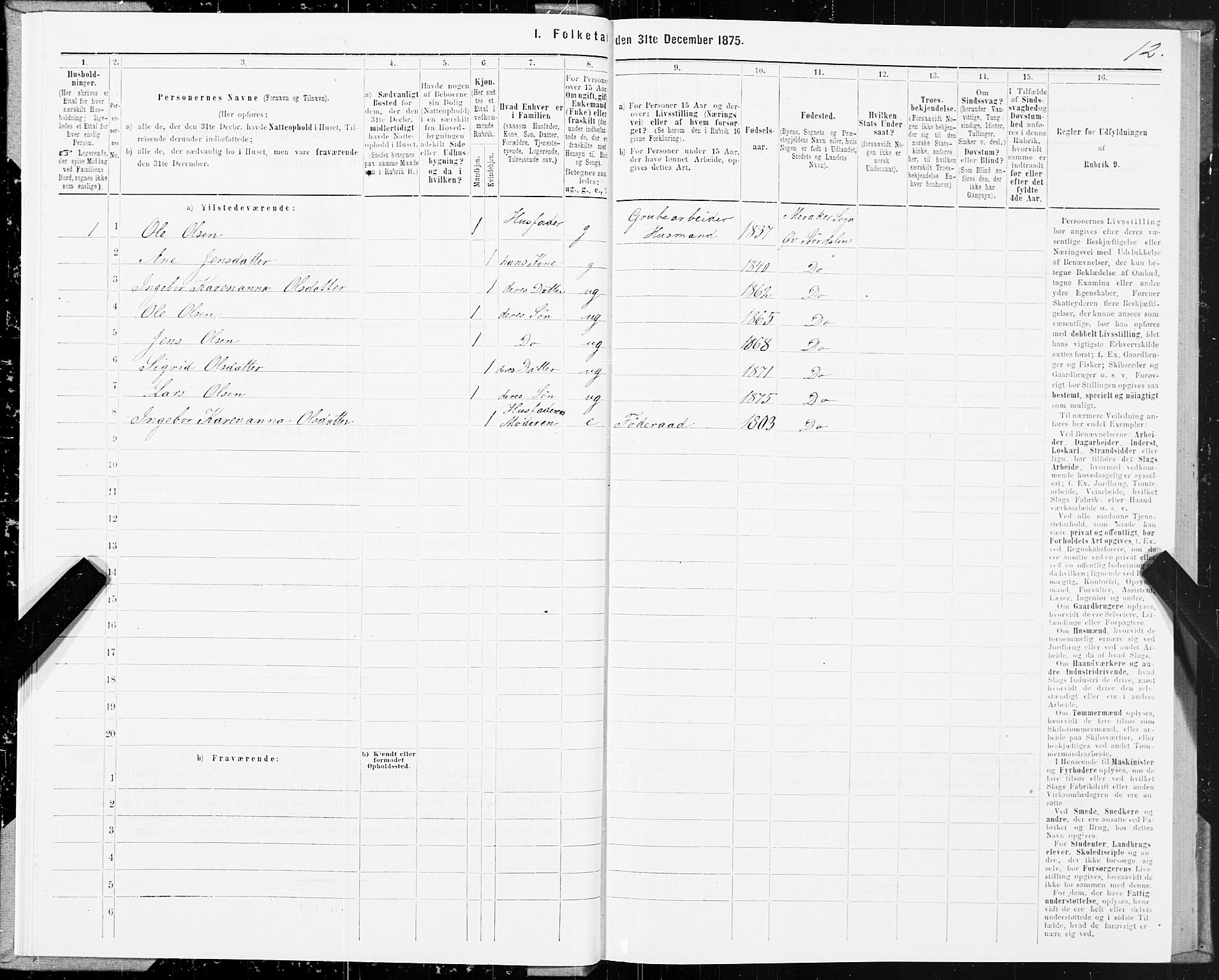 SAT, 1875 census for 1711P Øvre Stjørdal, 1875, p. 6012