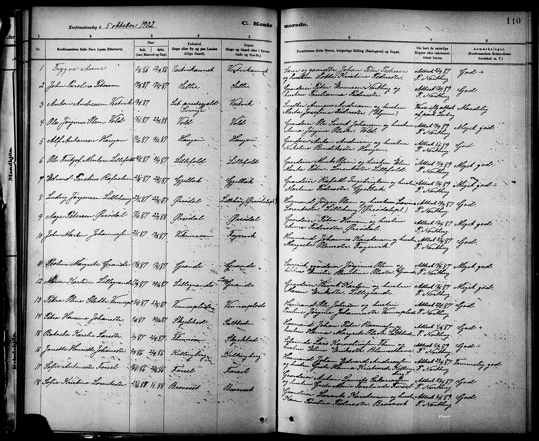 Ministerialprotokoller, klokkerbøker og fødselsregistre - Nord-Trøndelag, SAT/A-1458/744/L0423: Parish register (copy) no. 744C02, 1886-1905, p. 110