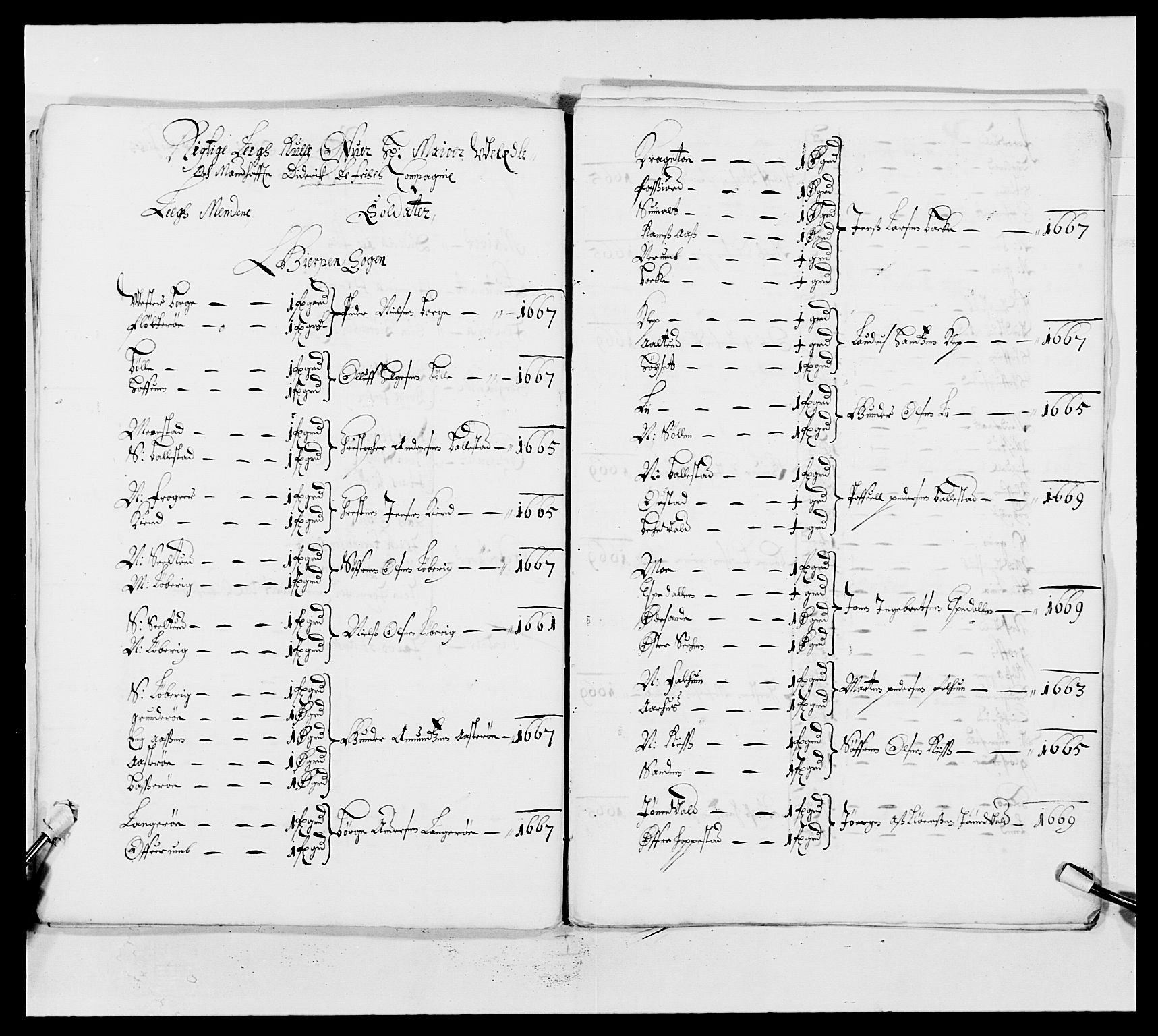 Kommanderende general (KG I) med Det norske krigsdirektorium, RA/EA-5419/E/Ea/L0493: Smålenske regiment, 1643-1694, p. 253