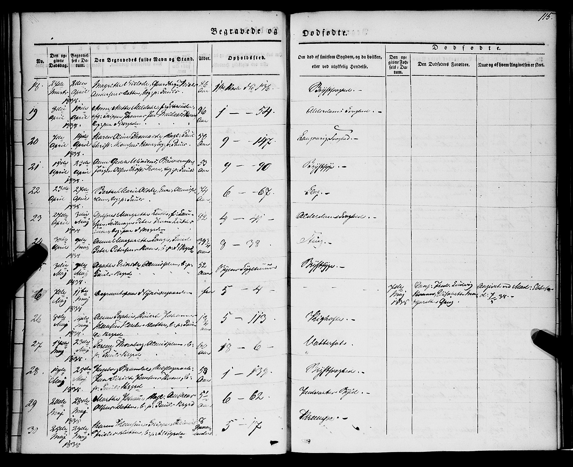 Nykirken Sokneprestembete, AV/SAB-A-77101/H/Haa/L0041: Parish register (official) no. E 1, 1833-1850, p. 115