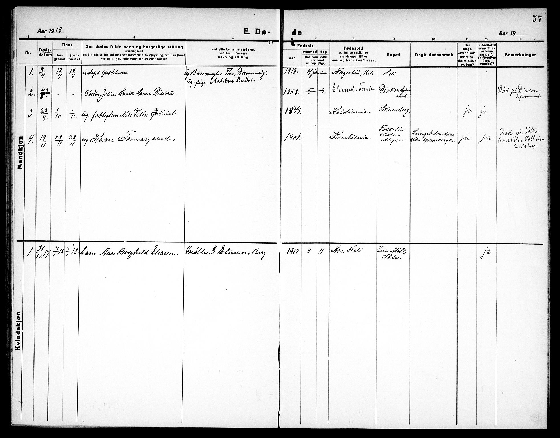Spydeberg prestekontor Kirkebøker, SAO/A-10924/G/Gc/L0002: Parish register (copy) no. III 2, 1918-1939, p. 57