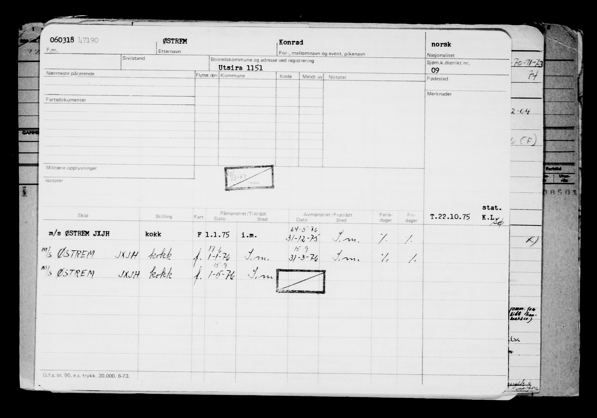 Direktoratet for sjømenn, AV/RA-S-3545/G/Gb/L0156: Hovedkort, 1918, p. 120