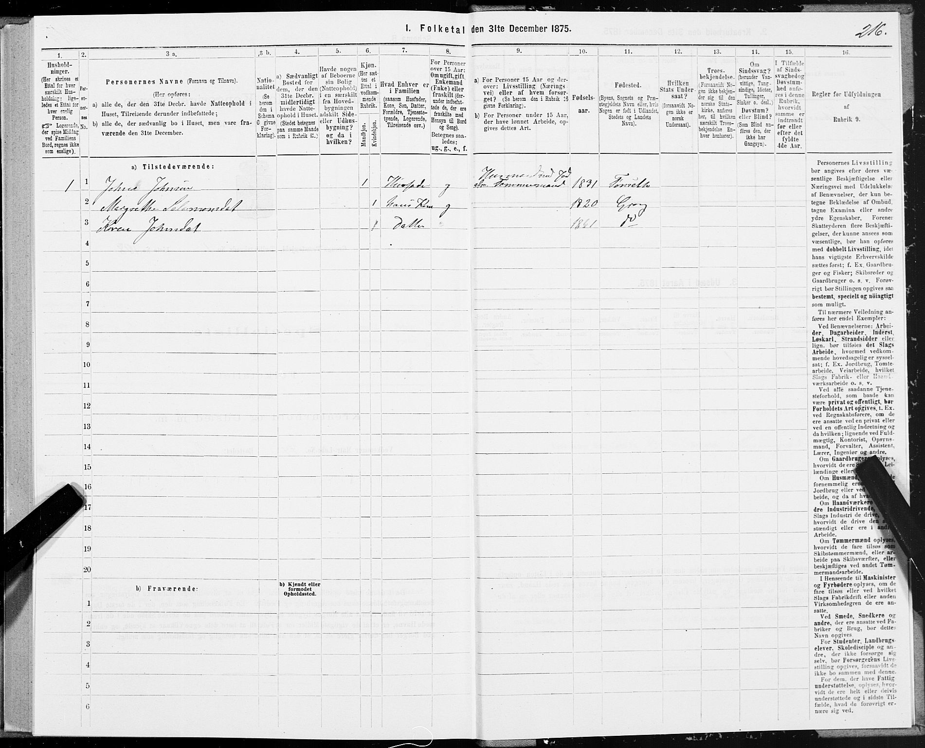 SAT, 1875 census for 1742P Grong, 1875, p. 1216