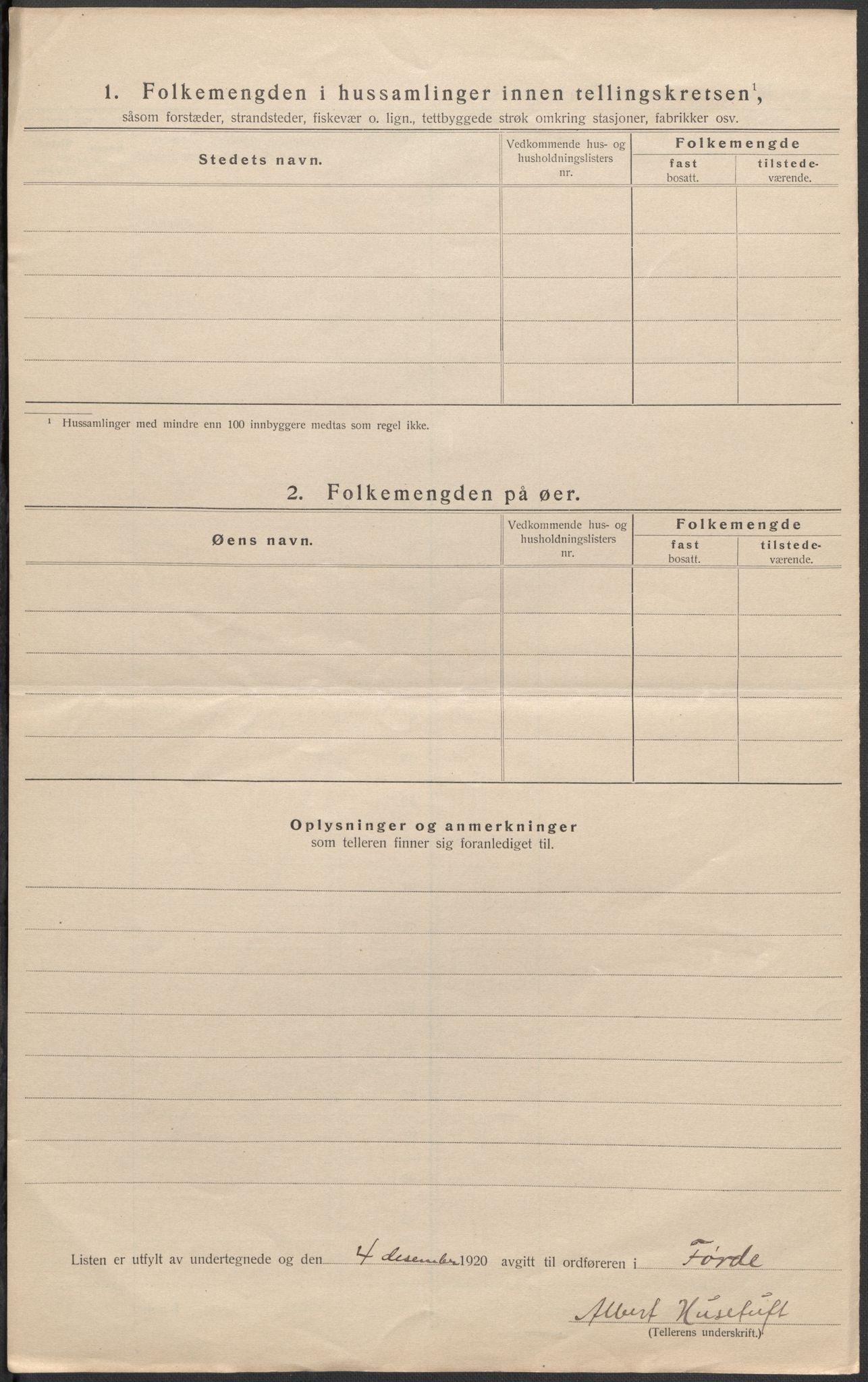 SAB, 1920 census for Førde, 1920, p. 16