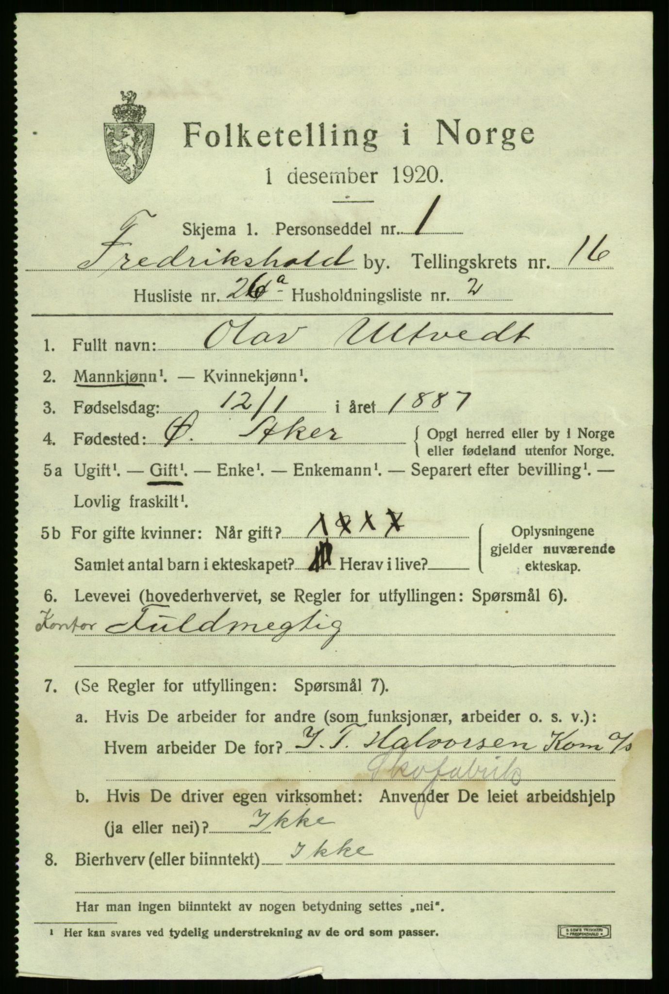 RA, 1920 census: Additional forms, 1920, p. 9