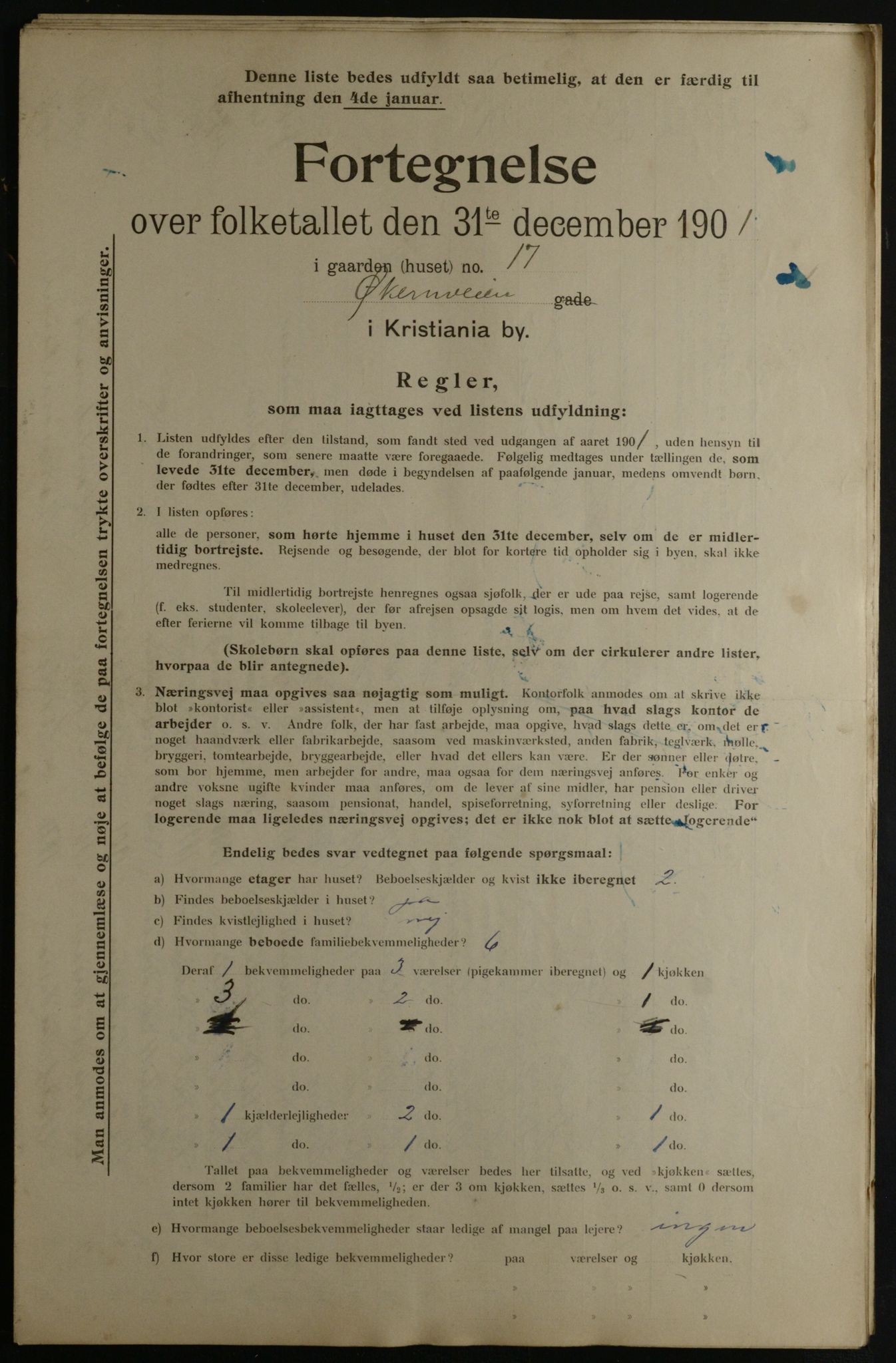 OBA, Municipal Census 1901 for Kristiania, 1901, p. 19668