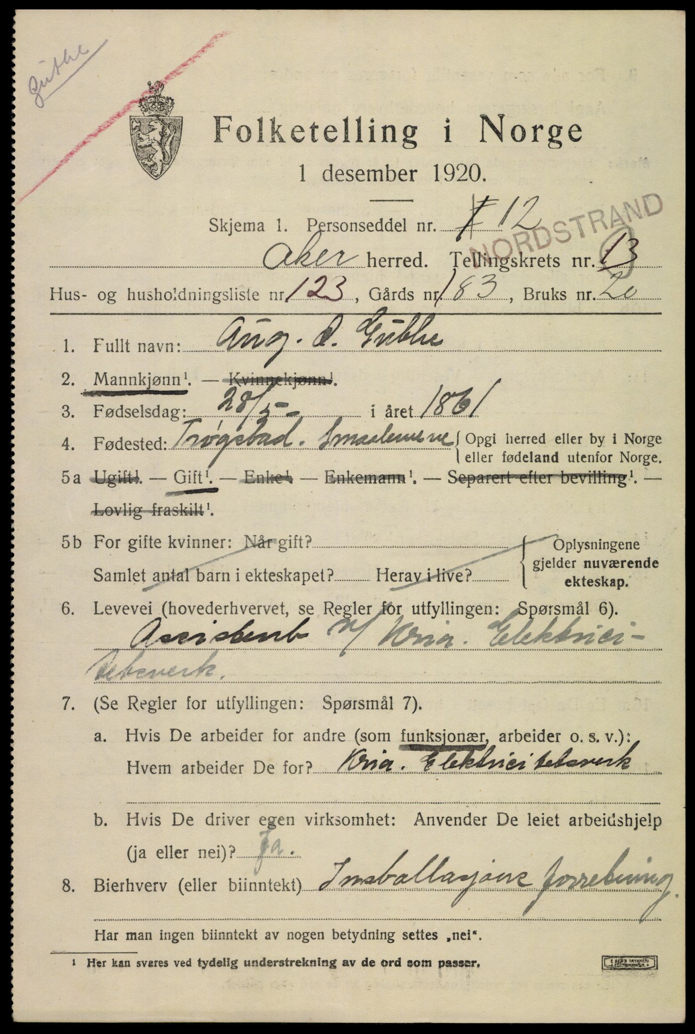 SAO, 1920 census for Aker, 1920, p. 80388