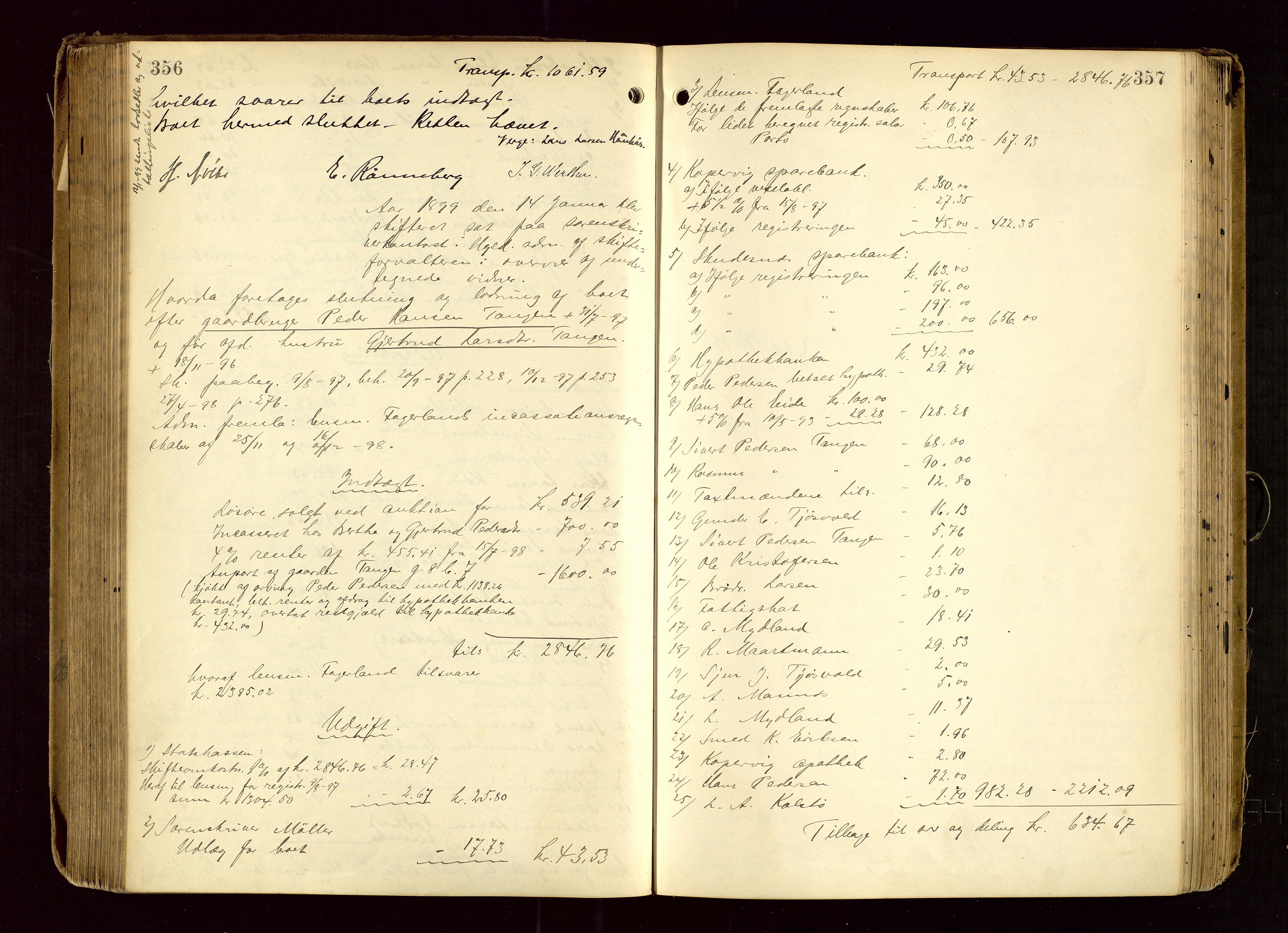 Karmsund sorenskriveri, AV/SAST-A-100311/01/IV/IVDB/L0012: SKIFTEPROTOKOLL SKUDENES, AVALDSNES, 1894-1904, p. 356-357
