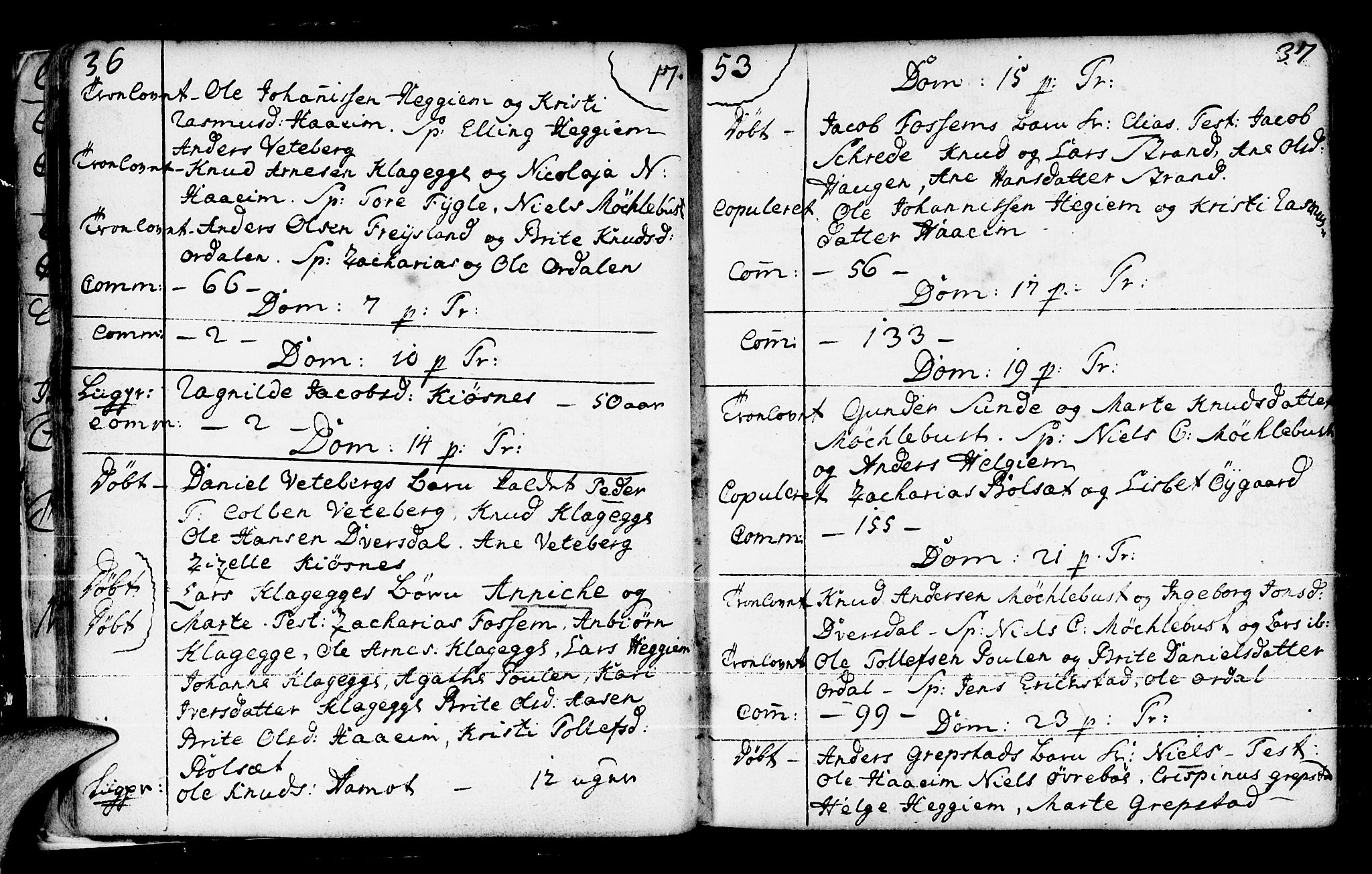 Jølster sokneprestembete, AV/SAB-A-80701/H/Haa/Haaa/L0004: Parish register (official) no. A 4, 1749-1789, p. 36-37