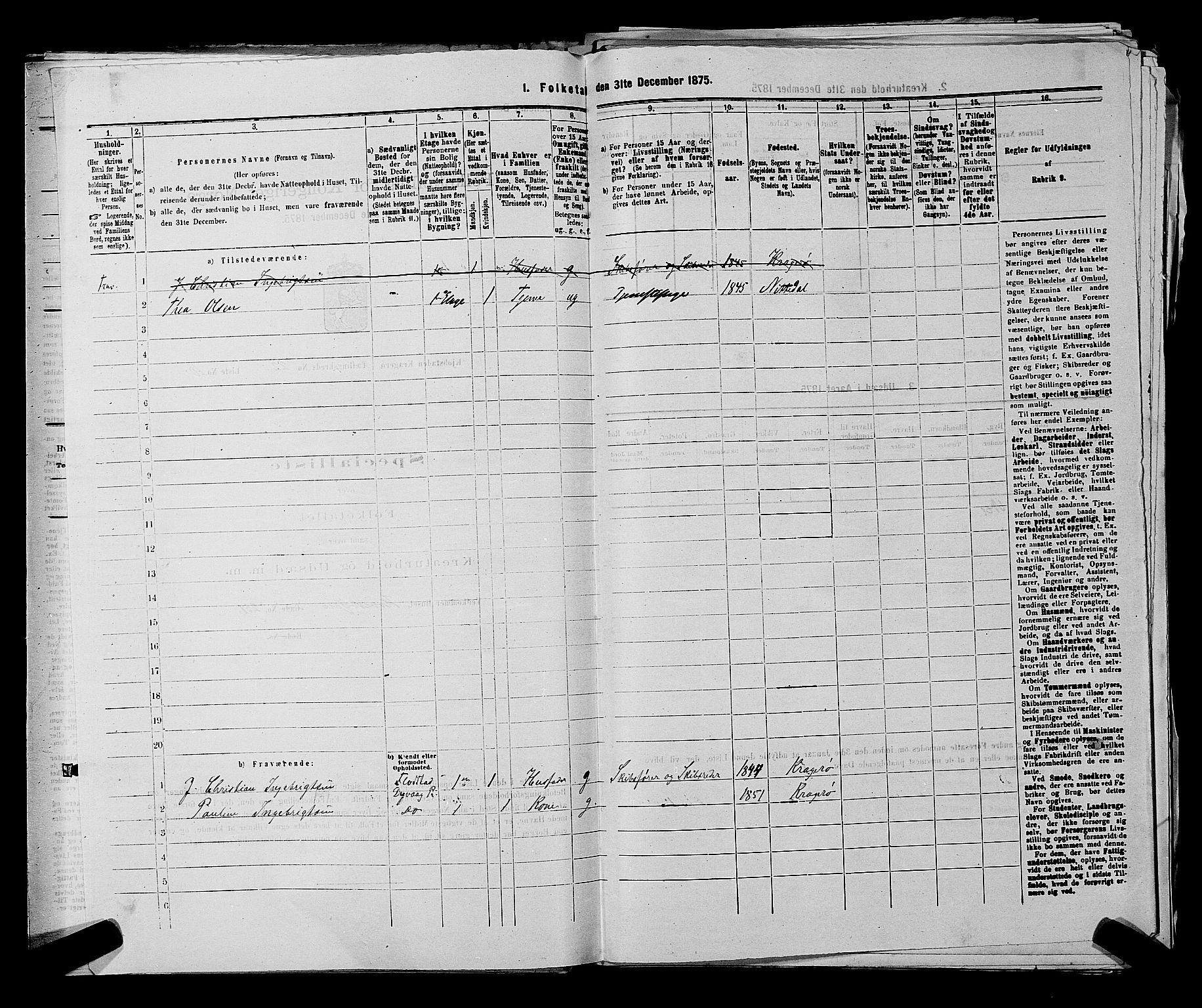 SAKO, 1875 census for 0801P Kragerø, 1875, p. 489