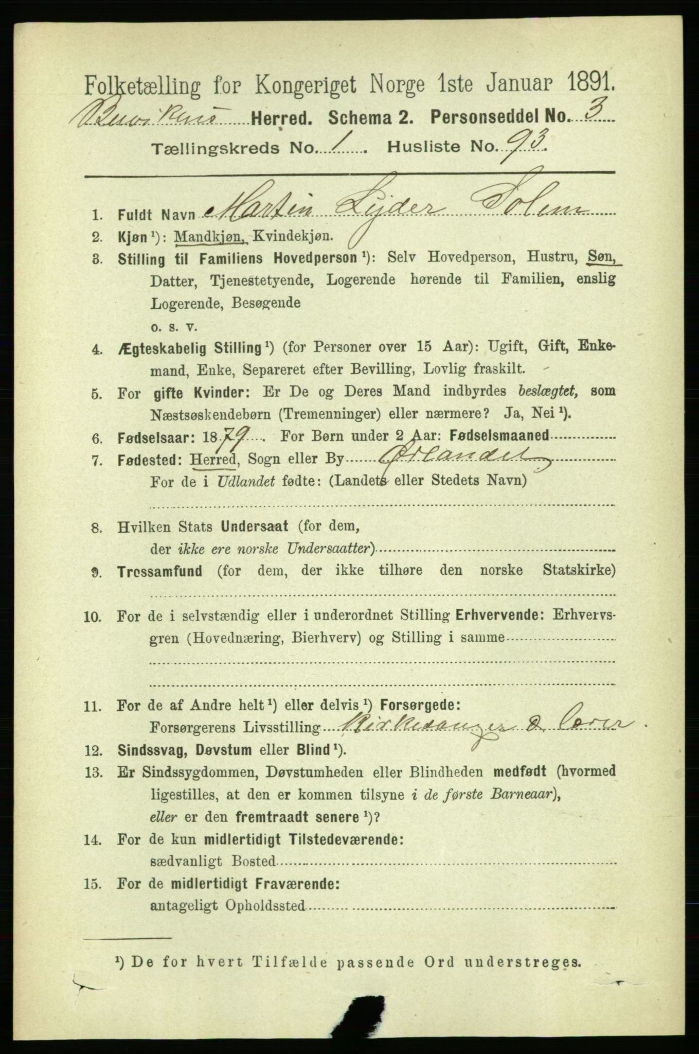 RA, 1891 census for 1656 Buvik, 1891, p. 548