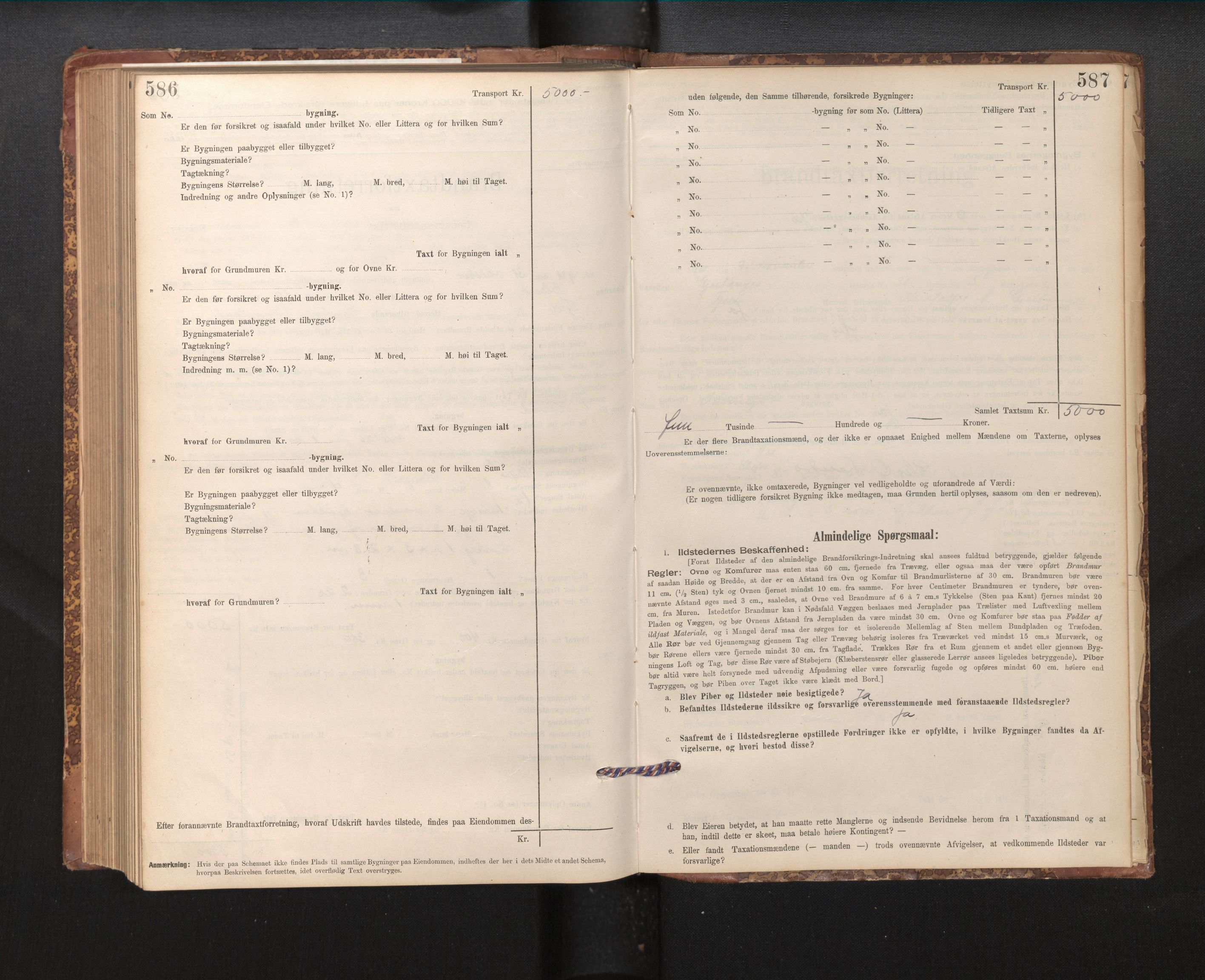 Lensmannen i Fjell, AV/SAB-A-32301/0012/L0005: Branntakstprotokoll, skjematakst, 1895-1931, p. 586-587