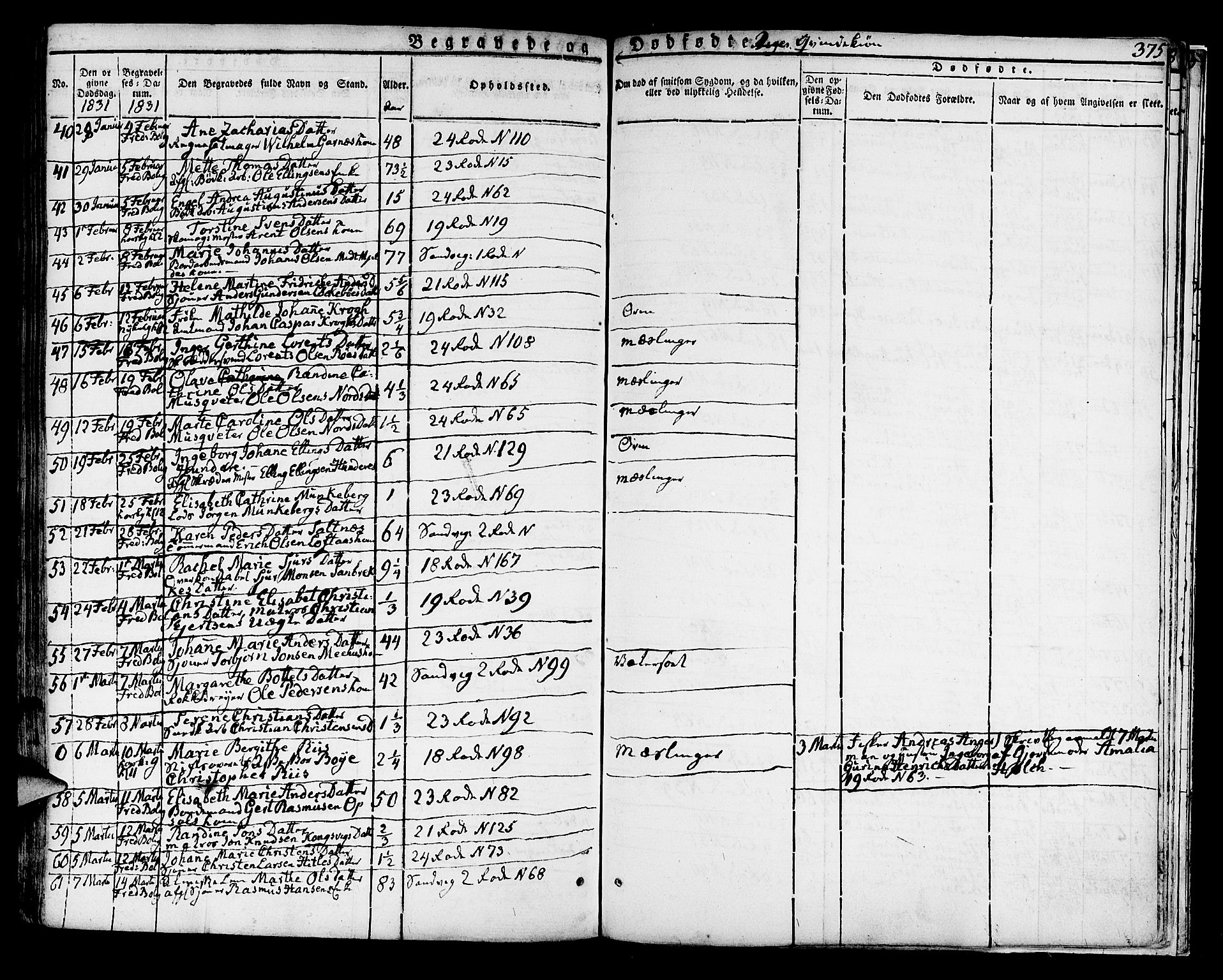 Korskirken sokneprestembete, AV/SAB-A-76101/H/Hab: Parish register (copy) no. A 3, 1821-1831, p. 375