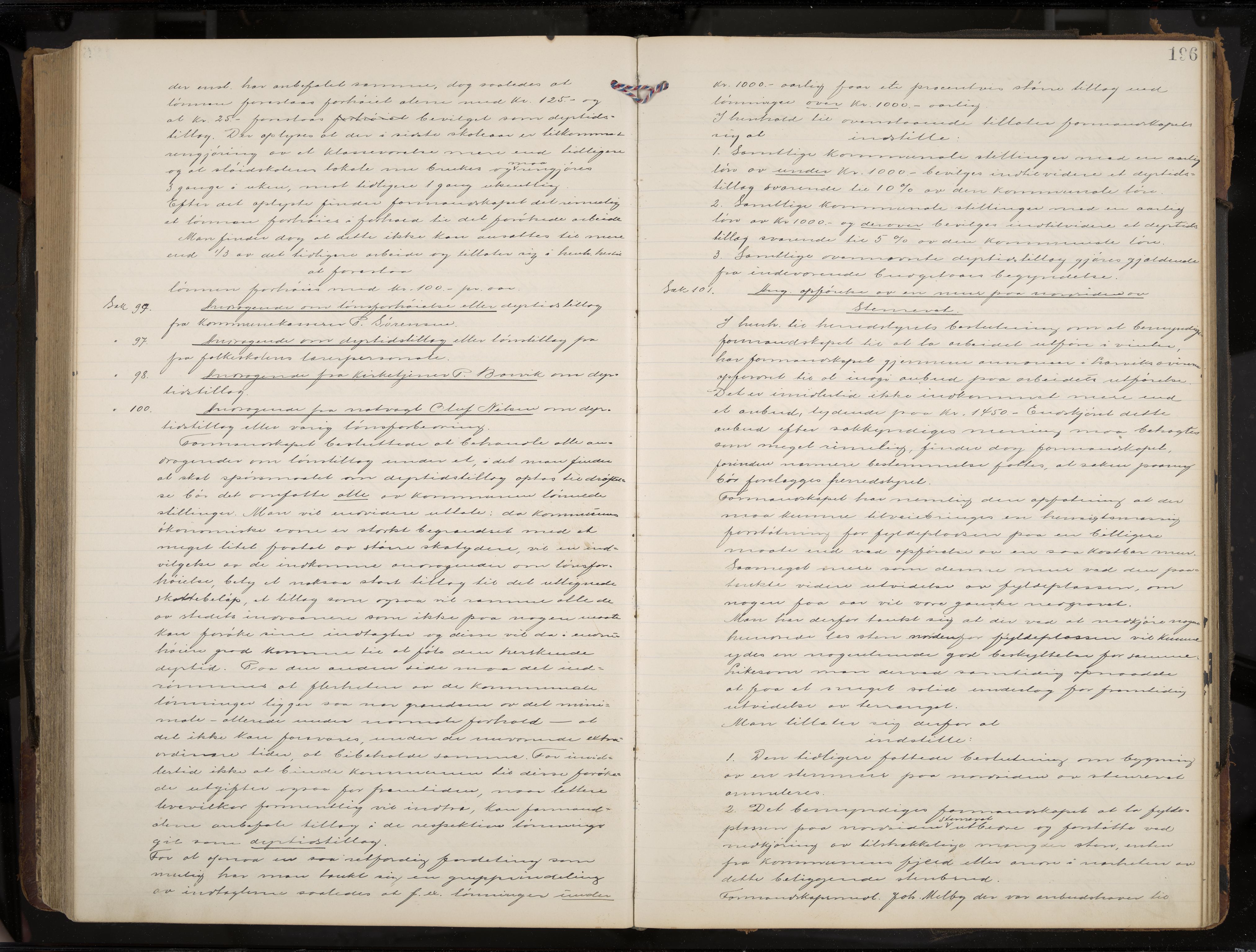 Stavern formannskap og sentraladministrasjon, IKAK/0708021/A/Aa/L0005: Møtebok med register, 1905-1917, p. 196