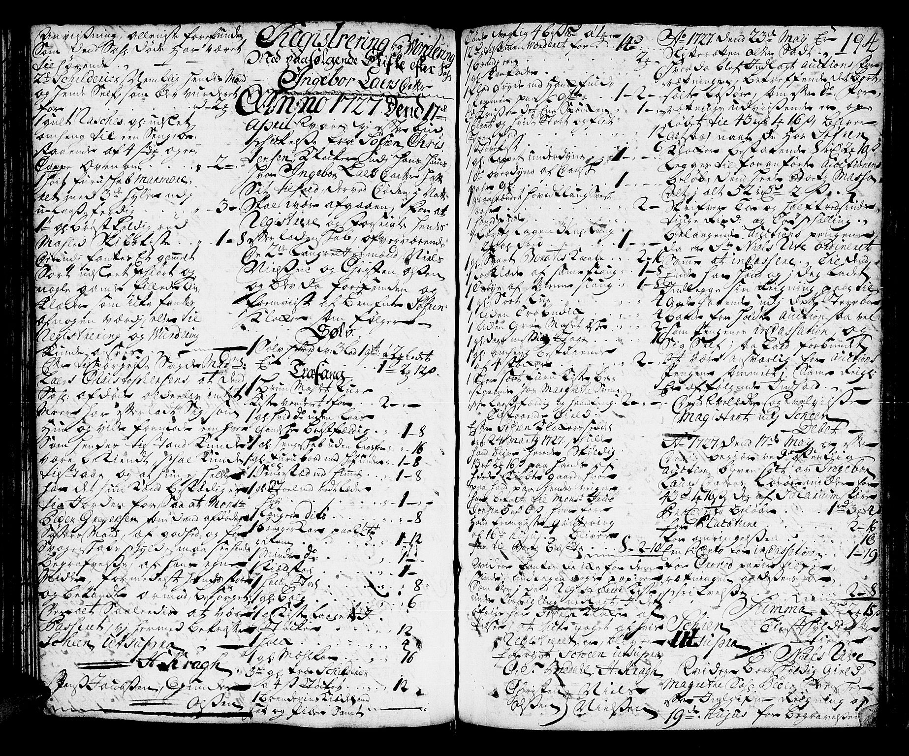 Skien byfogd, AV/SAKO-A-219/H/Hb/L0005b: Skifteprotokoll, 1723-1740, p. 193b-194a
