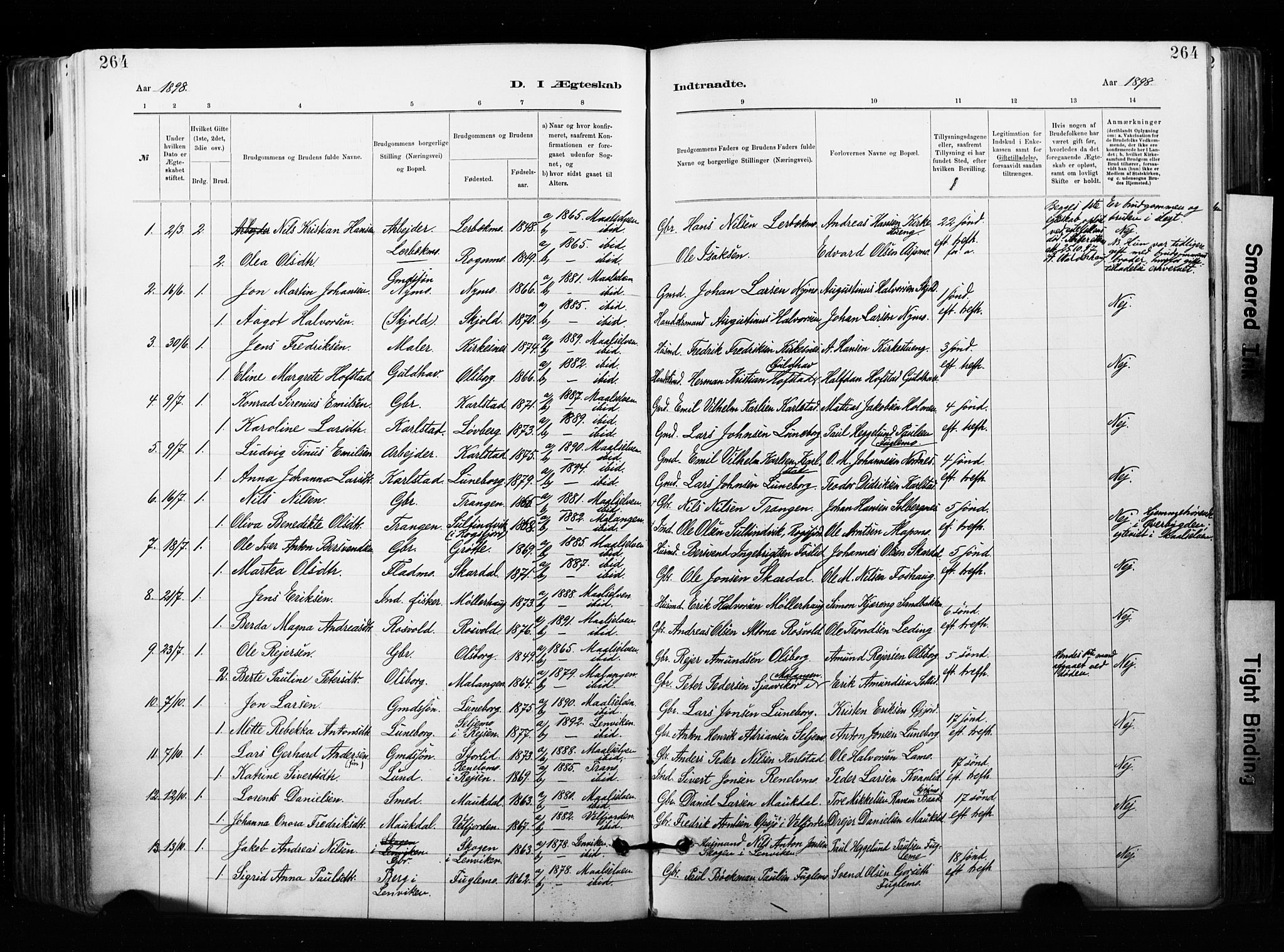 Målselv sokneprestembete, SATØ/S-1311/G/Ga/Gaa/L0007kirke: Parish register (official) no. 7, 1884-1903, p. 264