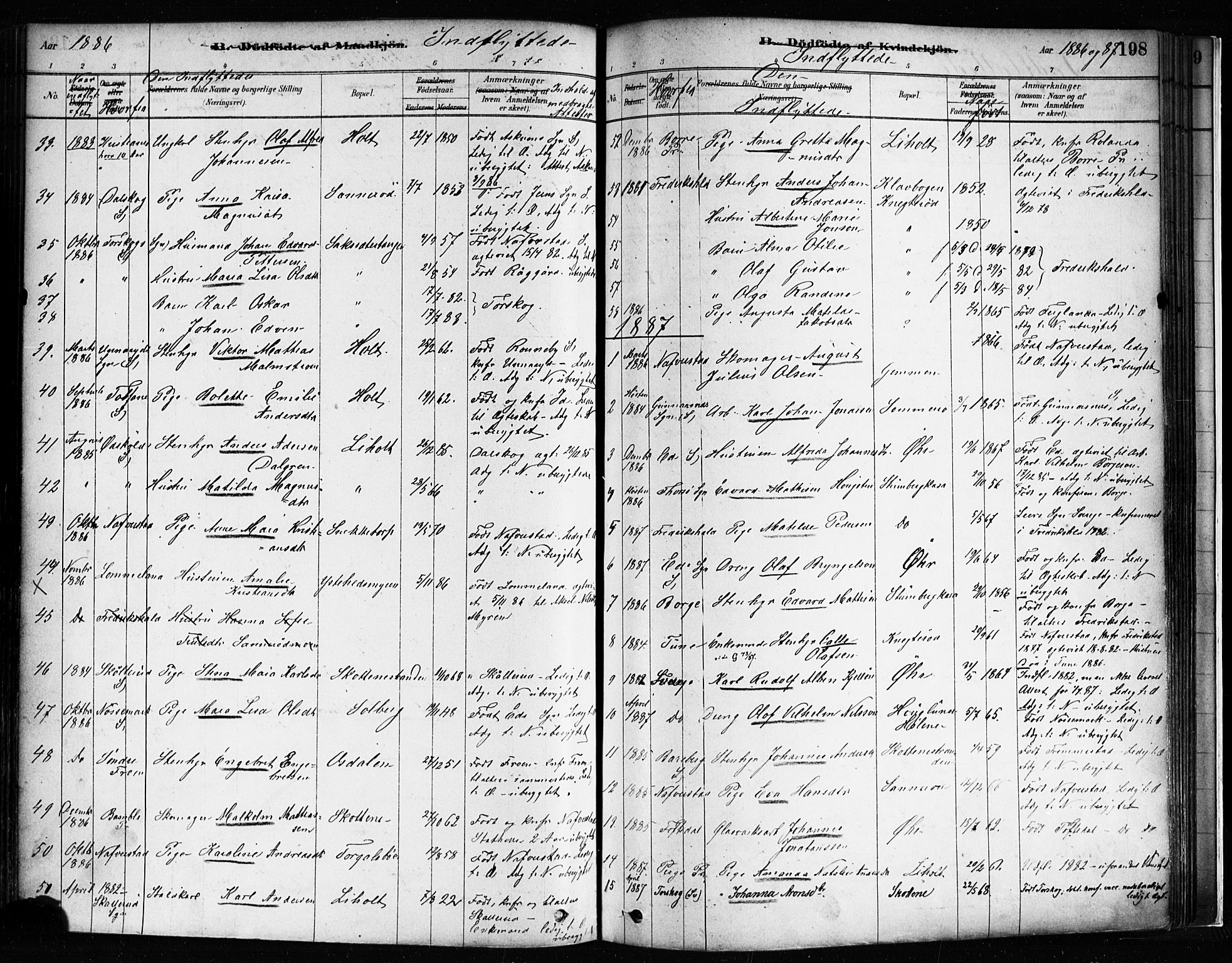 Idd prestekontor Kirkebøker, SAO/A-10911/F/Fc/L0006a: Parish register (official) no. III 6A, 1878-1903, p. 198