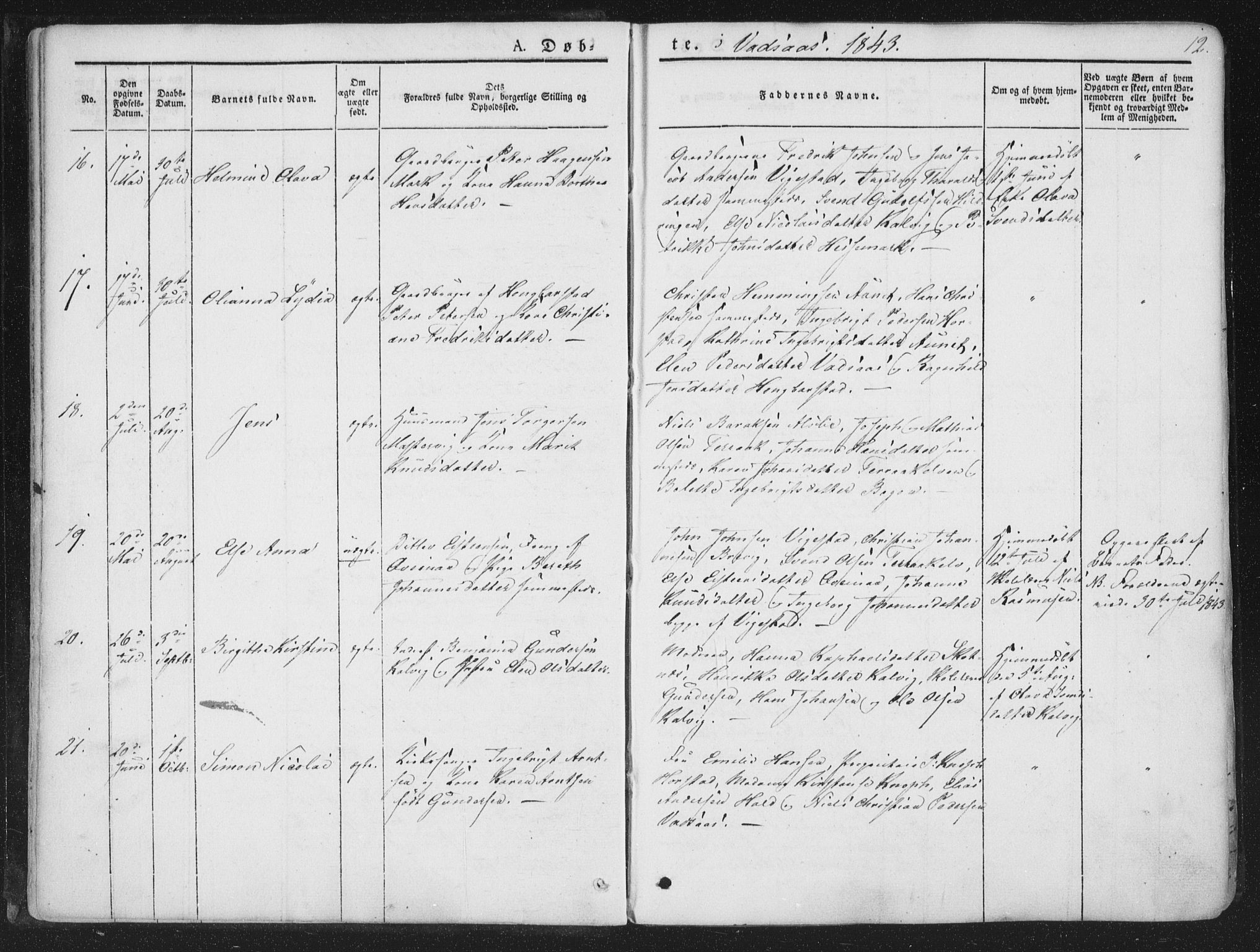 Ministerialprotokoller, klokkerbøker og fødselsregistre - Nordland, AV/SAT-A-1459/810/L0144: Parish register (official) no. 810A07 /1, 1841-1862, p. 12