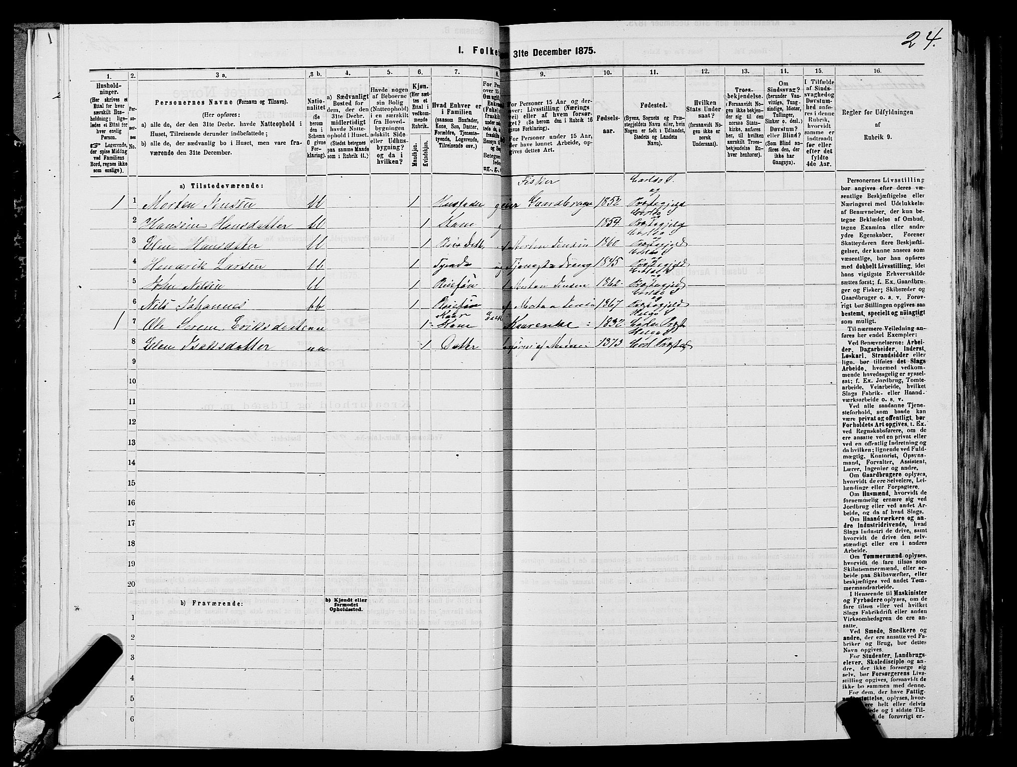 SATØ, 1875 census for 1936P Karlsøy, 1875, p. 2024