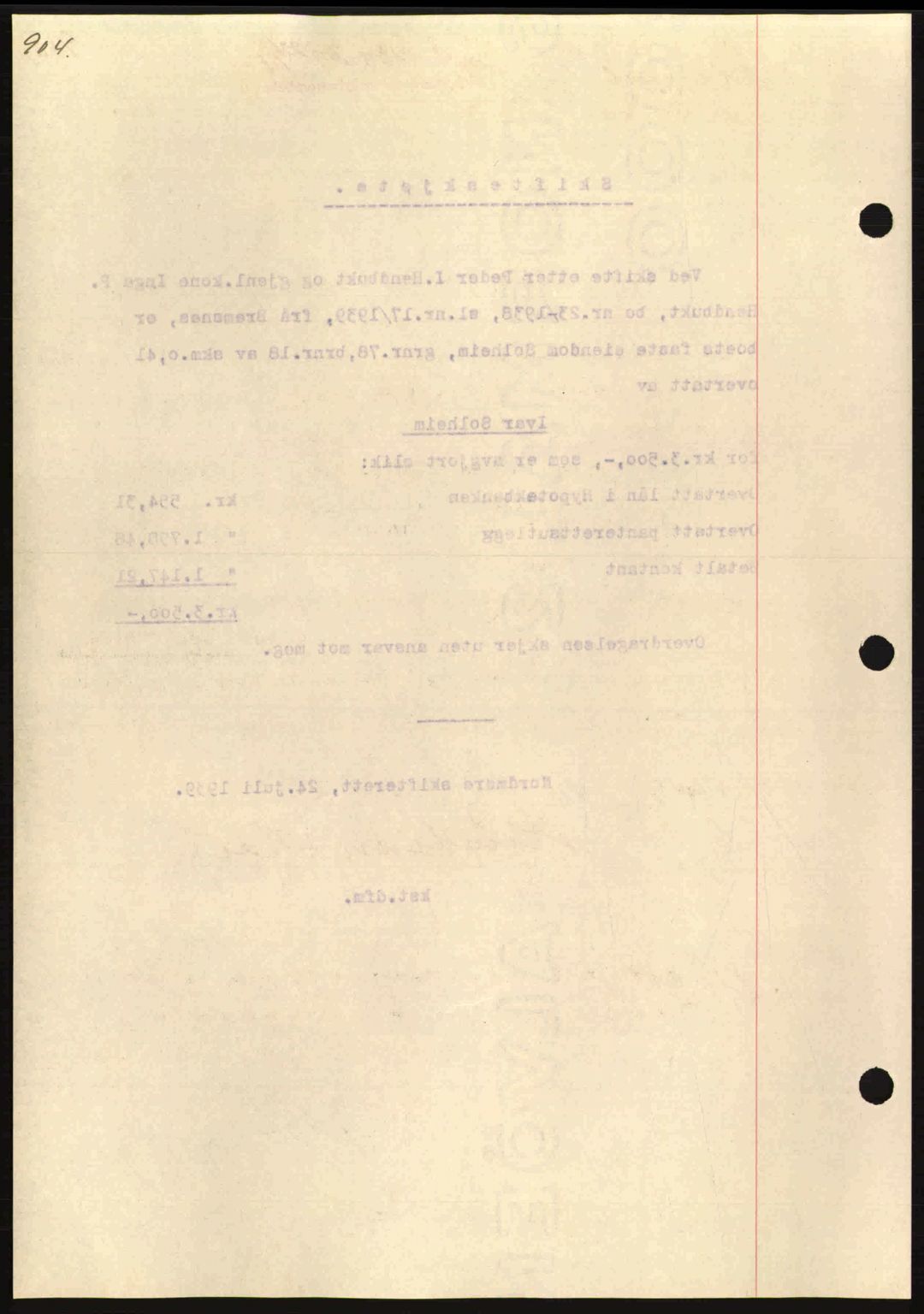 Nordmøre sorenskriveri, AV/SAT-A-4132/1/2/2Ca: Mortgage book no. A86, 1939-1939, Diary no: : 2139/1939