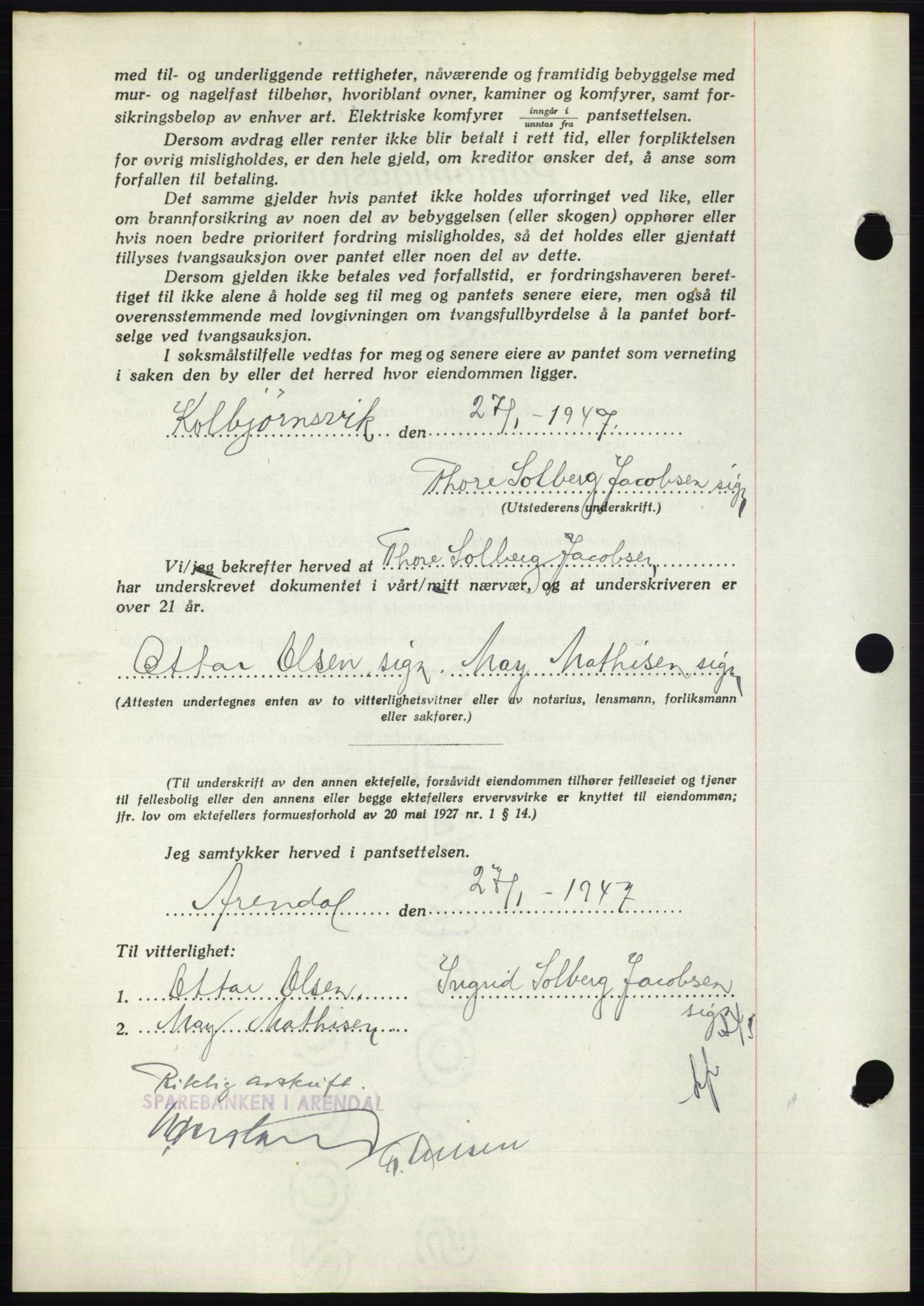 Nedenes sorenskriveri, AV/SAK-1221-0006/G/Gb/Gbb/L0004: Mortgage book no. B4, 1947-1947, Diary no: : 143/1947