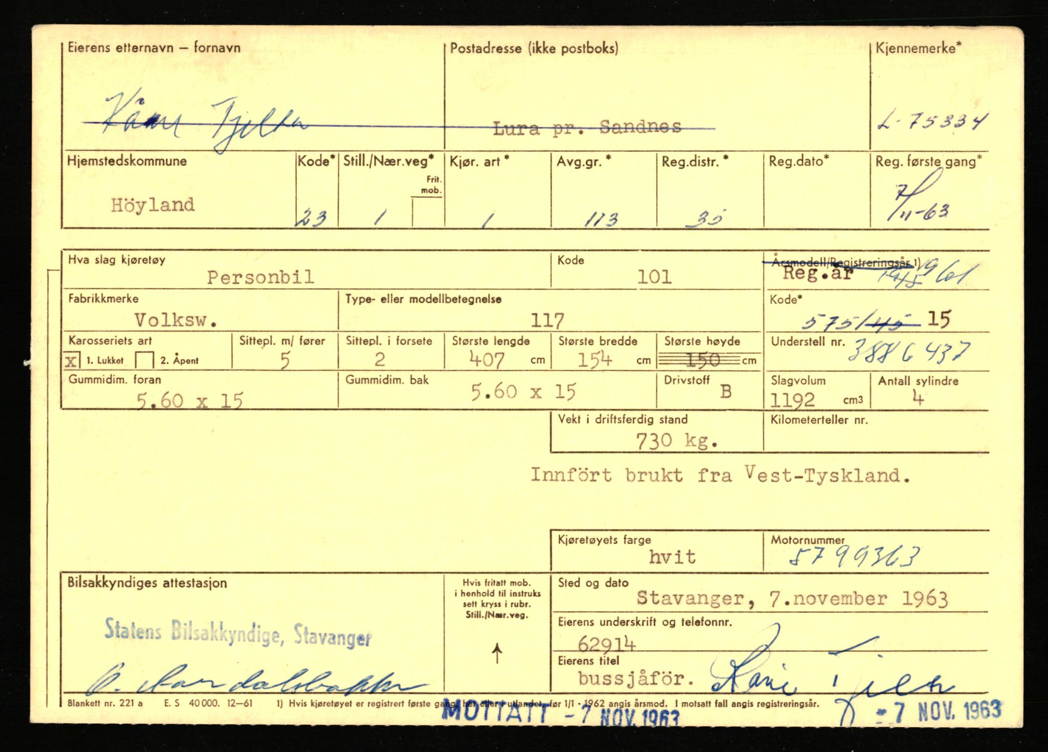 Stavanger trafikkstasjon, AV/SAST-A-101942/0/F/L0068: L-75000 - L-76799, 1930-1971, p. 435