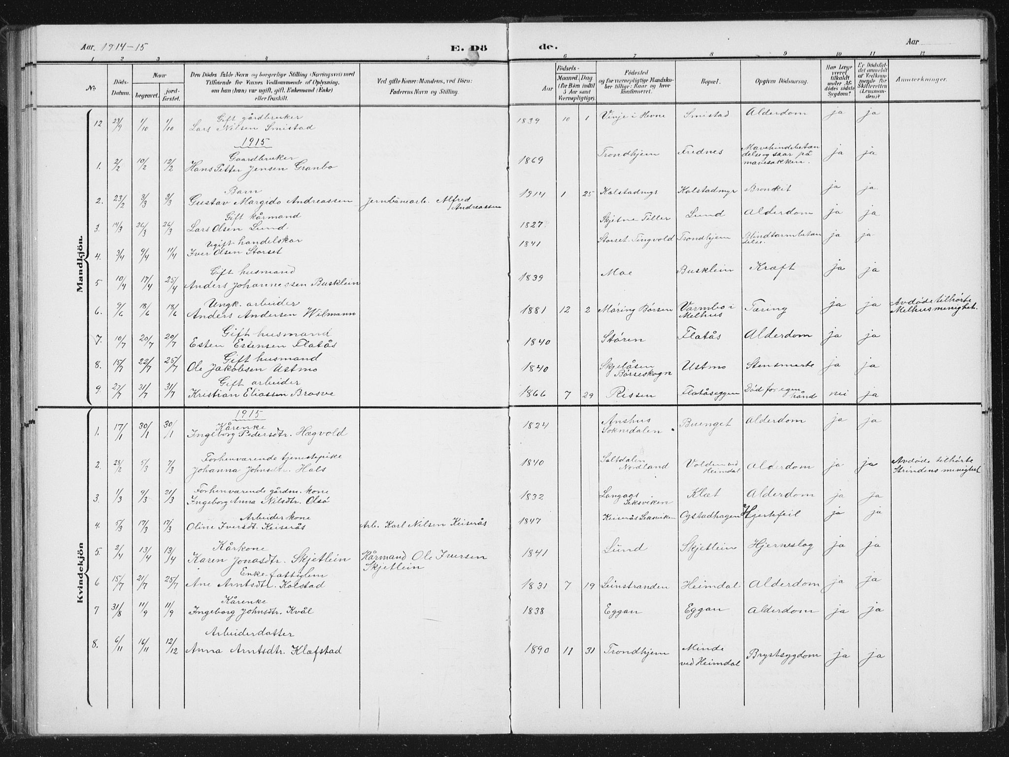 Ministerialprotokoller, klokkerbøker og fødselsregistre - Sør-Trøndelag, AV/SAT-A-1456/613/L0396: Parish register (copy) no. 613C04, 1902-1938