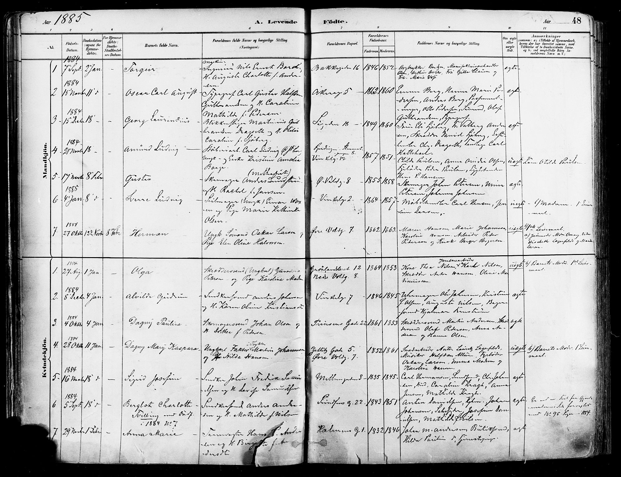 Johannes prestekontor Kirkebøker, AV/SAO-A-10852/F/Fa/L0003: Parish register (official) no. 3, 1882-1896, p. 48