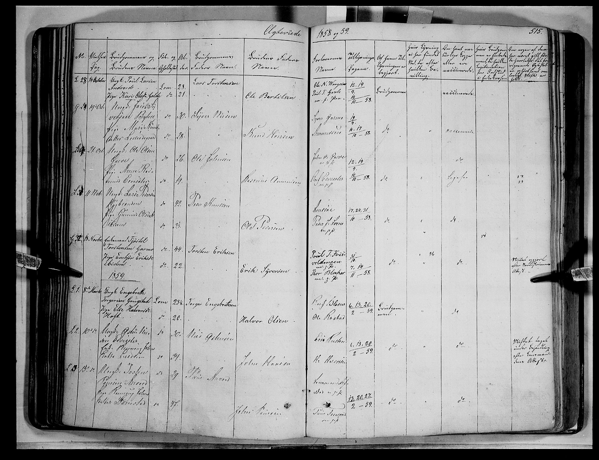 Lom prestekontor, SAH/PREST-070/K/L0006: Parish register (official) no. 6B, 1837-1863, p. 515