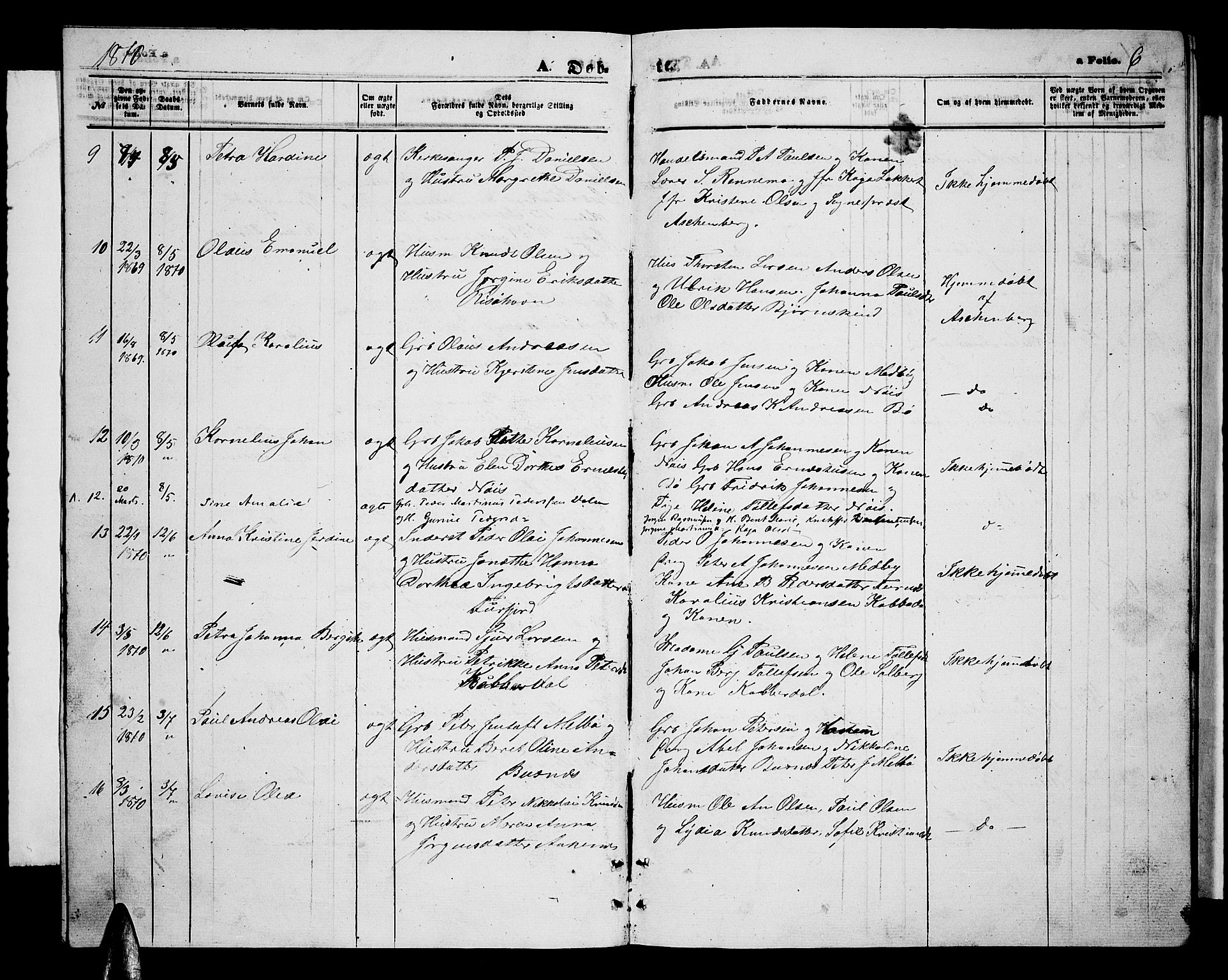 Ministerialprotokoller, klokkerbøker og fødselsregistre - Nordland, SAT/A-1459/898/L1426: Parish register (copy) no. 898C01, 1869-1886, p. 6