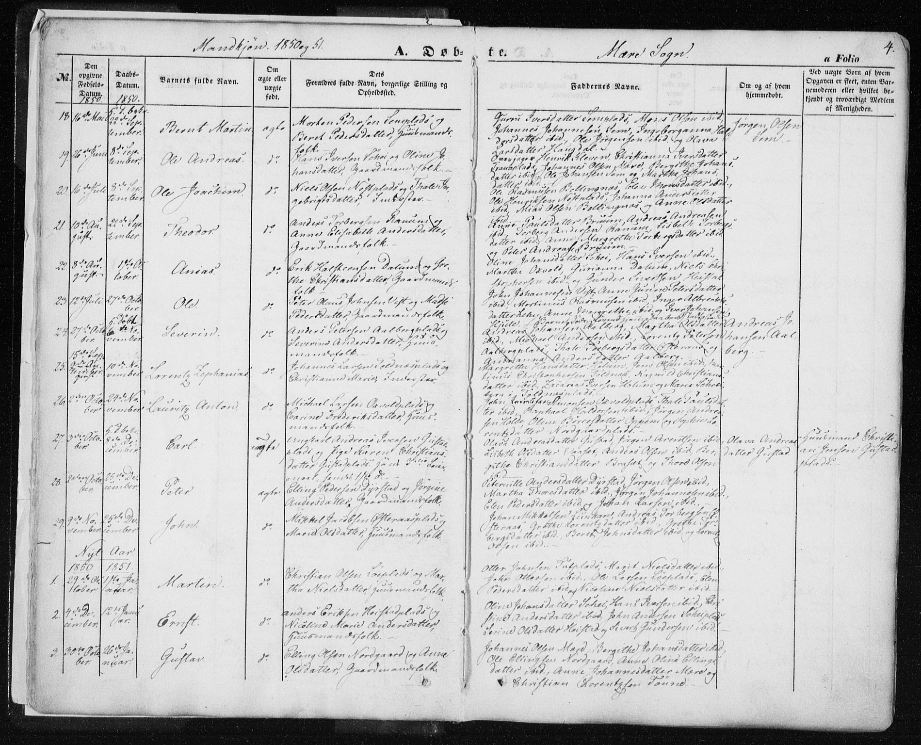 Ministerialprotokoller, klokkerbøker og fødselsregistre - Nord-Trøndelag, SAT/A-1458/735/L0342: Parish register (official) no. 735A07 /1, 1849-1862, p. 4
