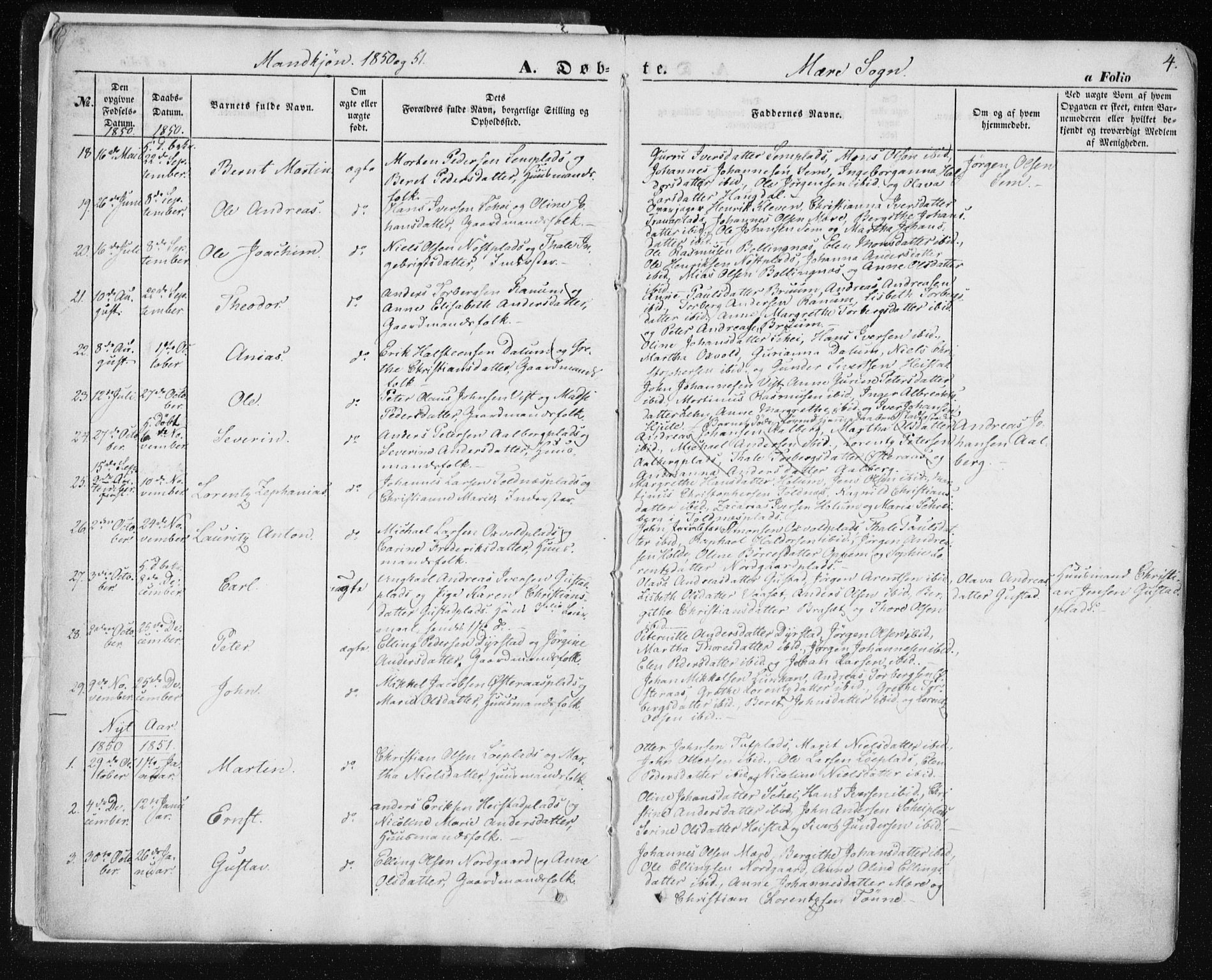 Ministerialprotokoller, klokkerbøker og fødselsregistre - Nord-Trøndelag, AV/SAT-A-1458/735/L0342: Parish register (official) no. 735A07 /1, 1849-1862, p. 4