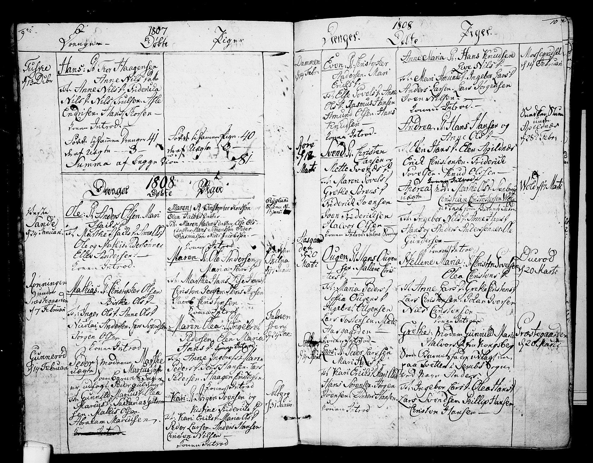 Borre kirkebøker, AV/SAKO-A-338/F/Fa/L0003: Parish register (official) no. I 3, 1807-1814, p. 9-10