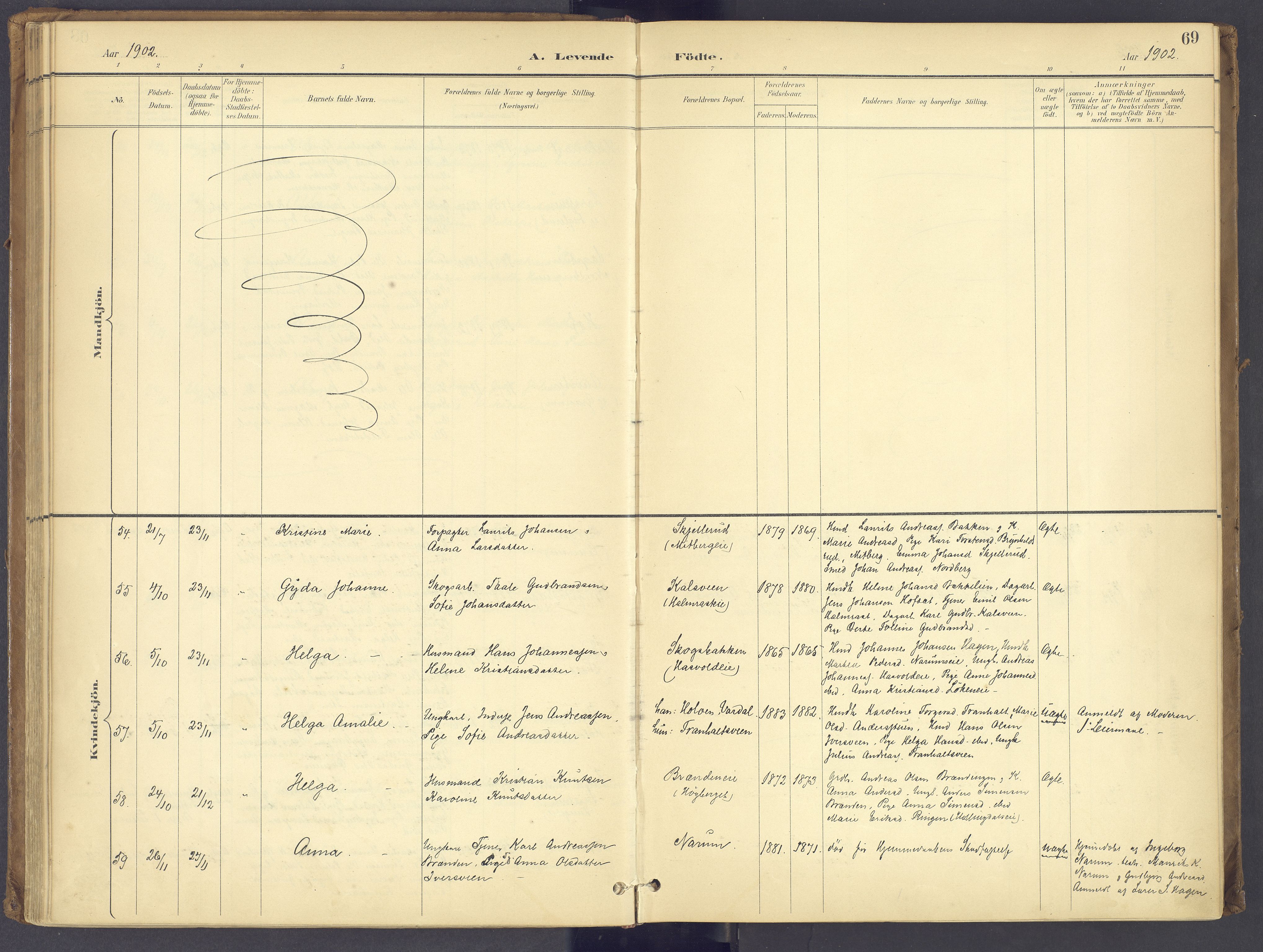 Søndre Land prestekontor, AV/SAH-PREST-122/K/L0006: Parish register (official) no. 6, 1895-1904, p. 69