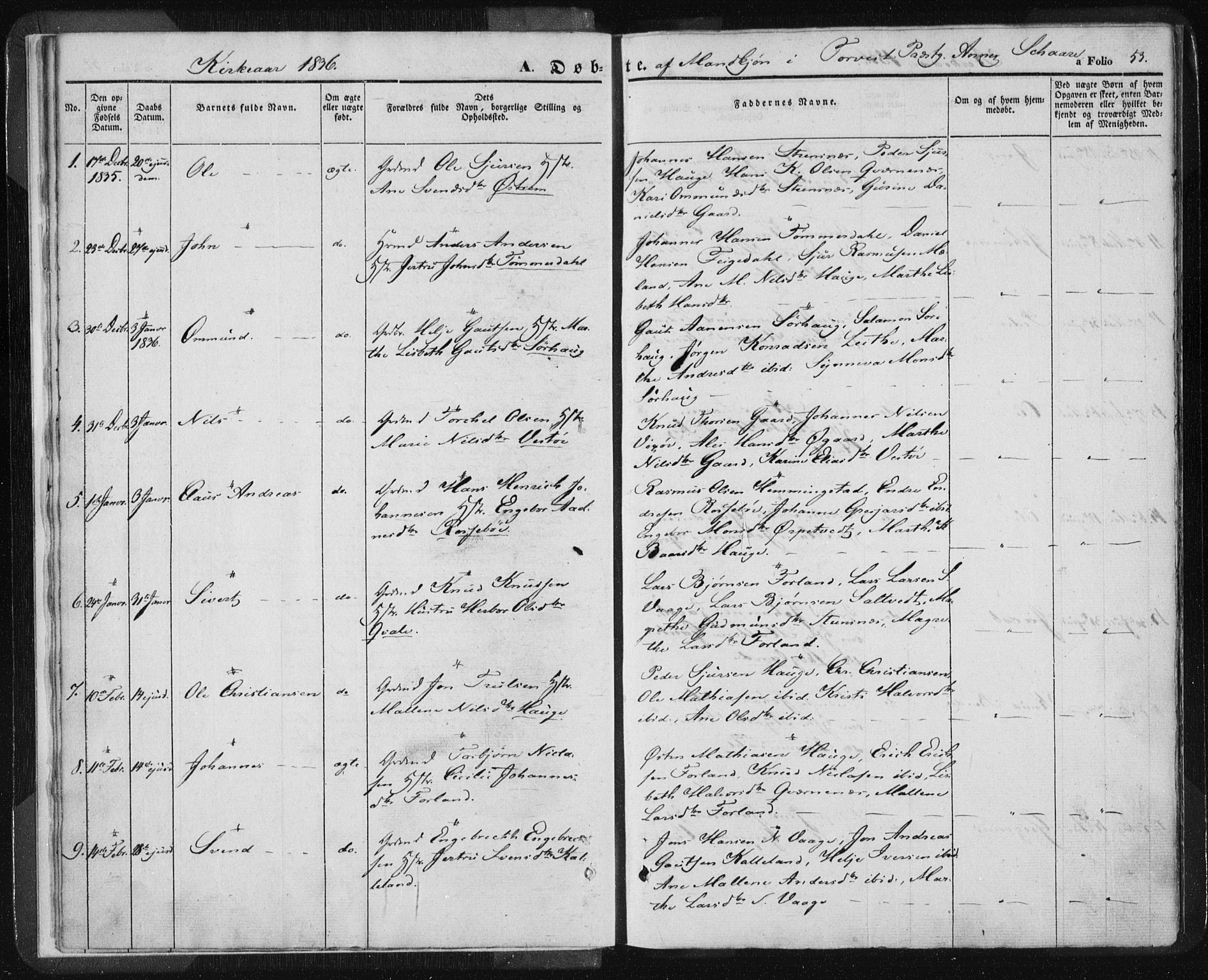 Torvastad sokneprestkontor, SAST/A -101857/H/Ha/Haa/L0006: Parish register (official) no. A 6, 1836-1847, p. 53