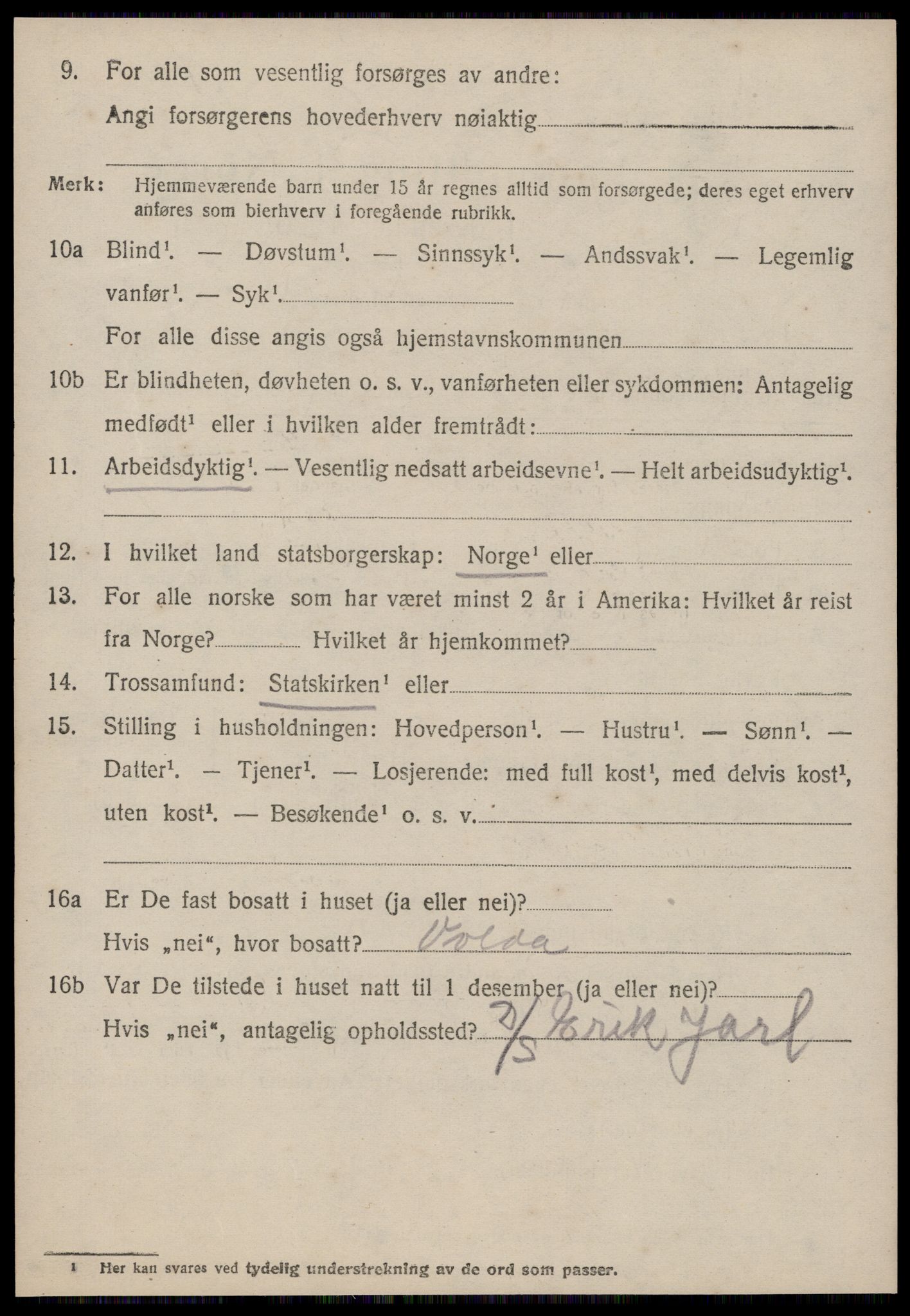 SAT, 1920 census for Vanylven, 1920, p. 3284