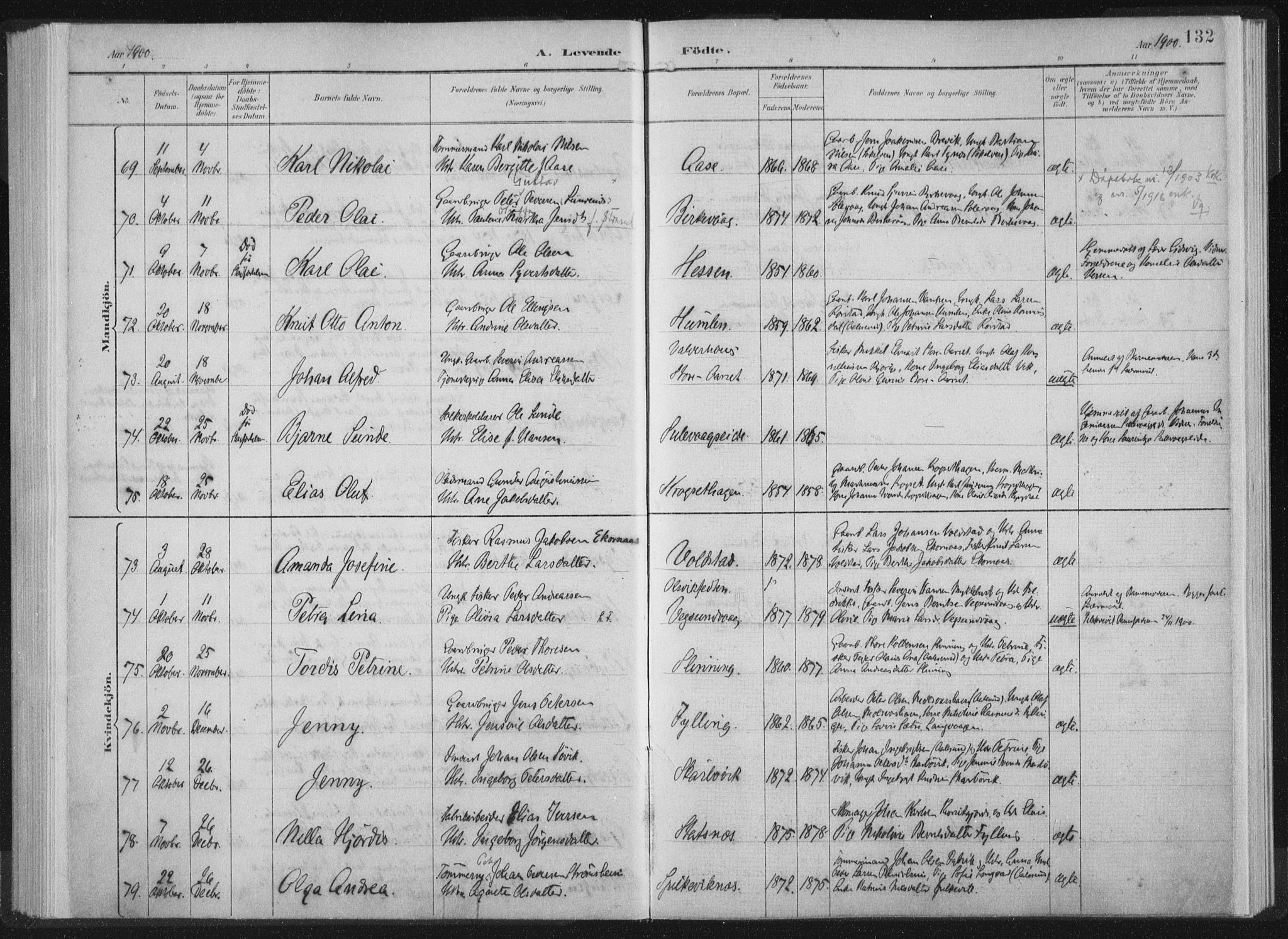 Ministerialprotokoller, klokkerbøker og fødselsregistre - Møre og Romsdal, AV/SAT-A-1454/528/L0405: Parish register (official) no. 528A14, 1891-1906, p. 132