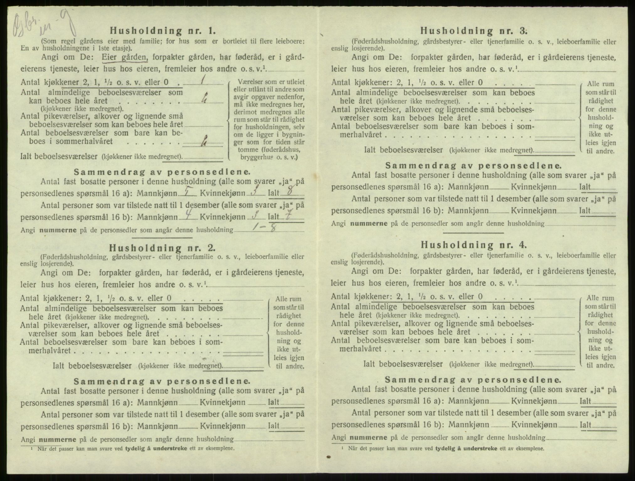 SAB, 1920 census for Haus, 1920, p. 724